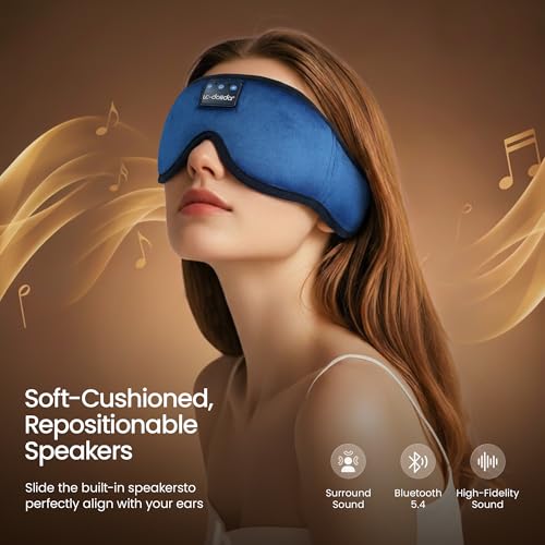 Detalle 2 de LC-dolida Bluetooth Sleep Mask: blackout coverage and 15+ hours of battery life