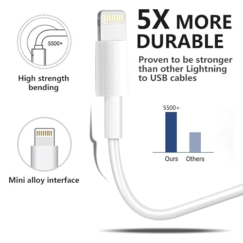 Detalle de MAILESI 4Pack Apple MFi Certified Lightning to USB Charging Cable (3.3 ft)