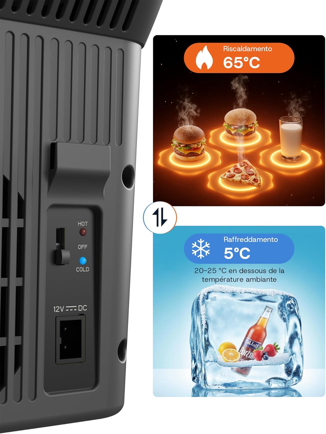 Thumbnail 3 de Glacière électrique Upstreman 8 L (chauffe et refroidit) 12 V pour voiture, camion, bateau et camping-car