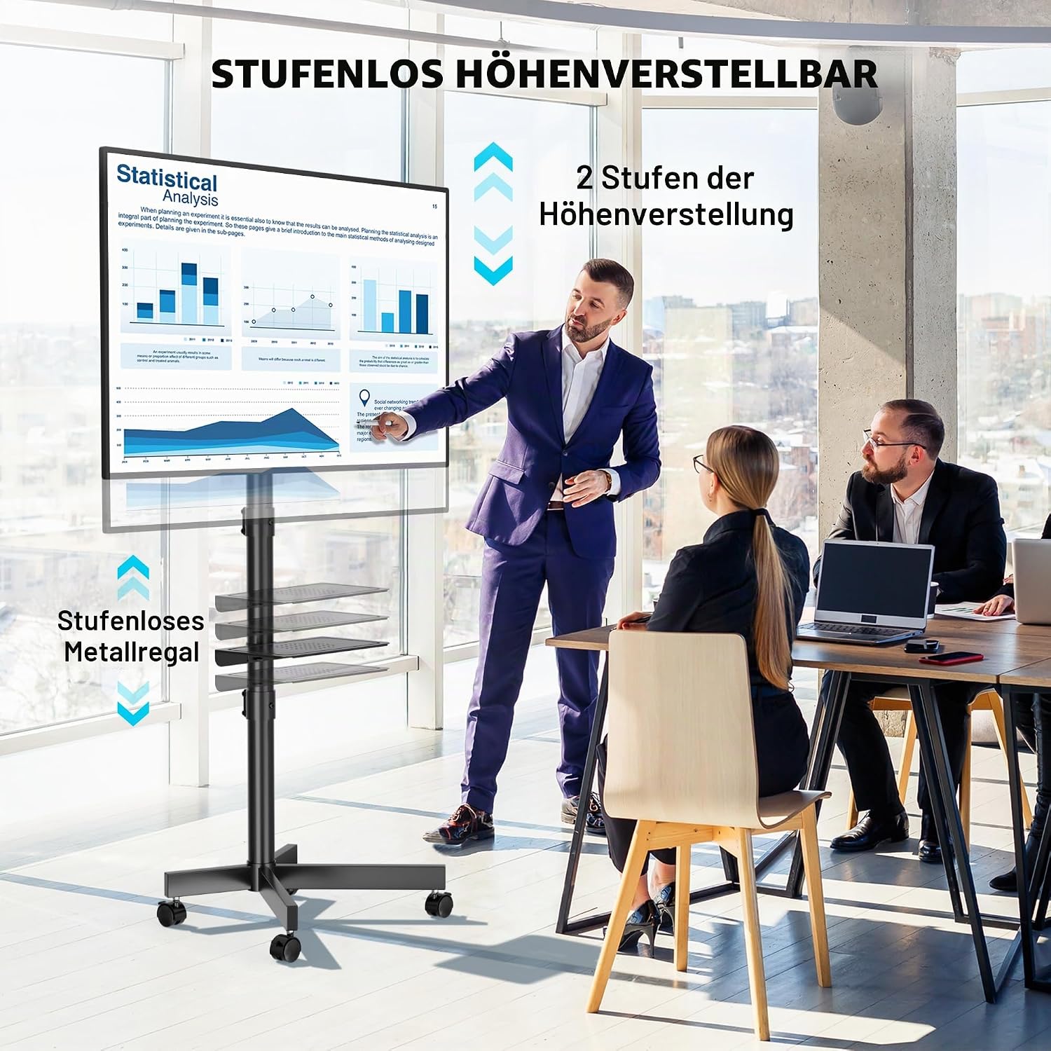 Detalle de BONTEC TV Ständer höhenverstellbar 24–60"