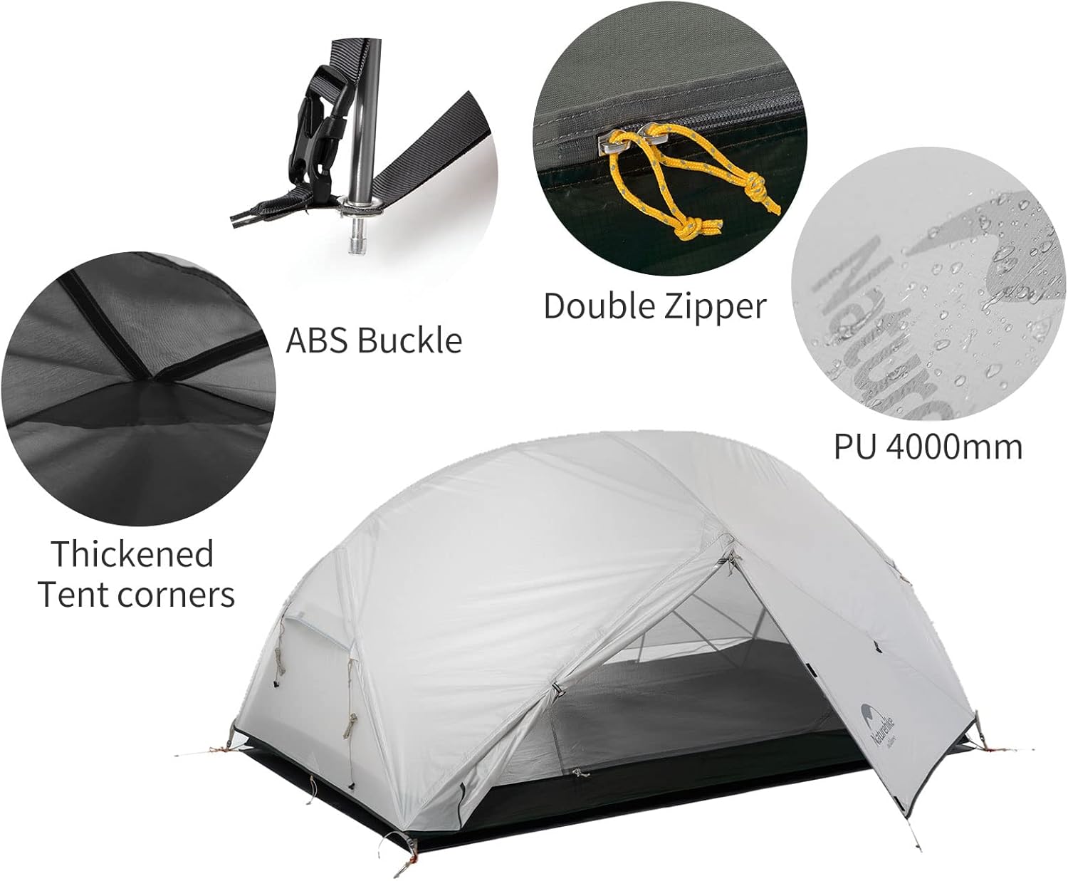 Thumbnail 5 de Naturehike Mongar Tente de Camping Double Ultralégère en Silicone 20D pour 2 Personnes