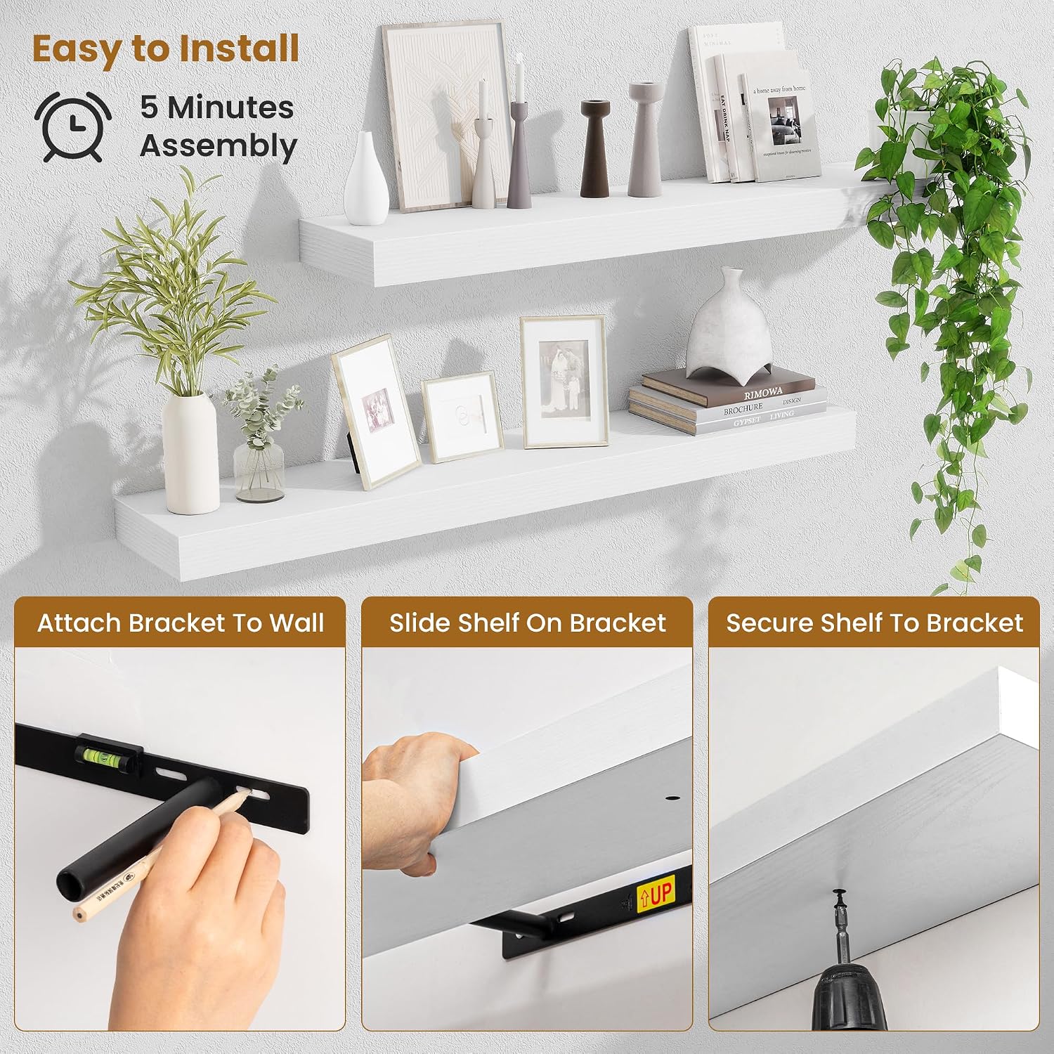 Thumbnail 4 de Fun Memories Floating Shelves, 36-inch