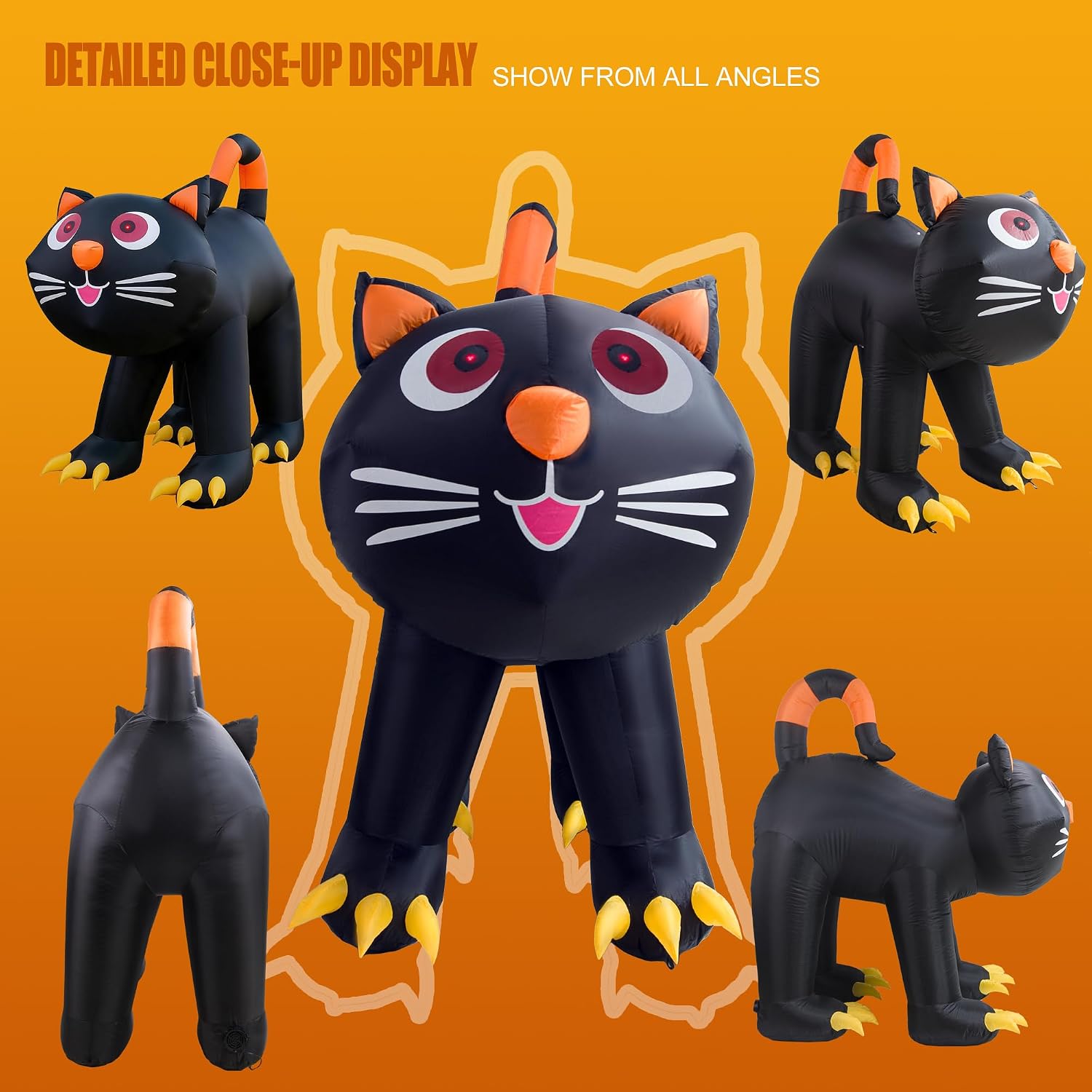 Thumbnail 6 de NovaFloat 01 Halloween Inflatable Black Cat with Built-In LED Lights