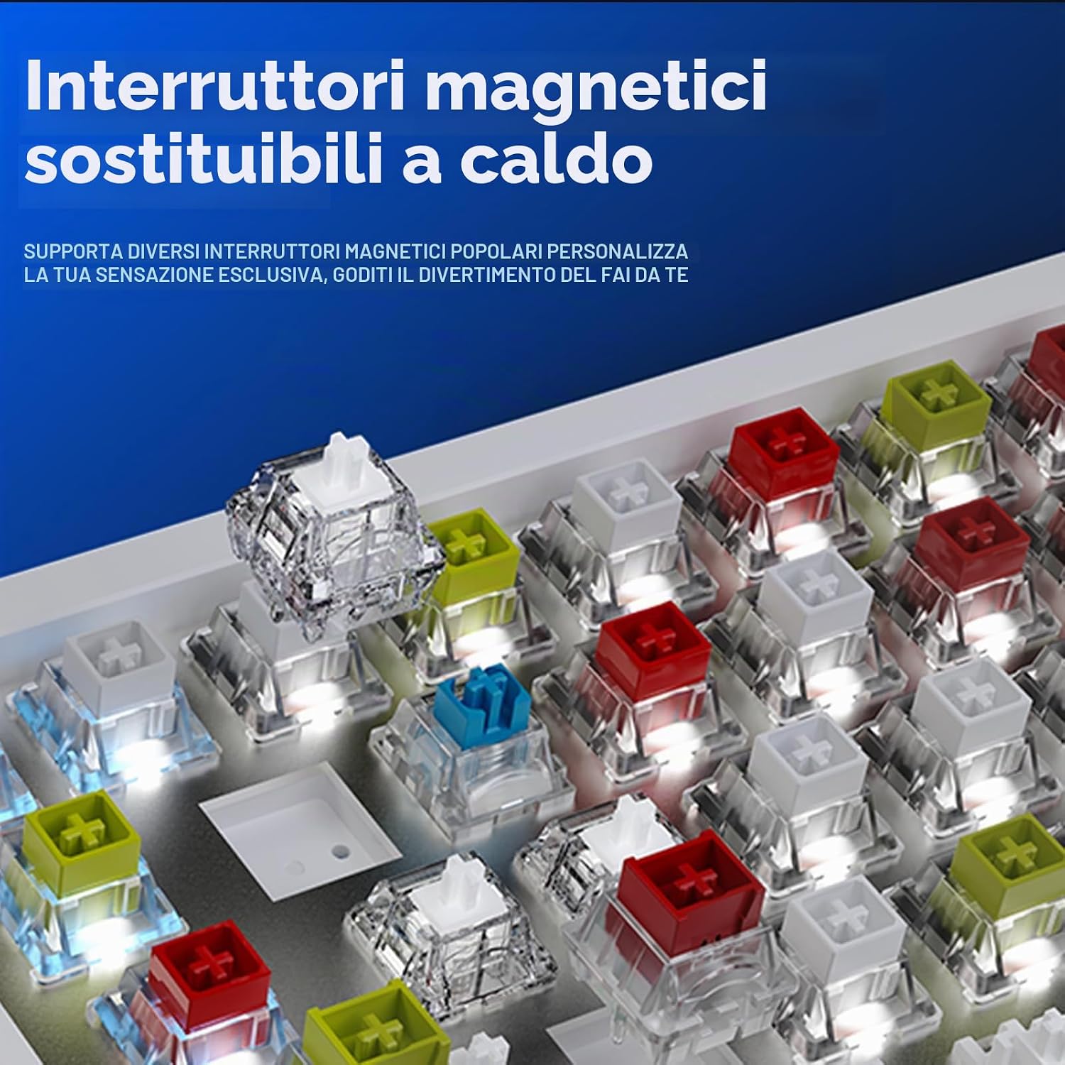 Detalle de DAREU COOL68: Tastiera da gioco cablata al 60% con interruttori magnetici e latenza ultra‑bassa