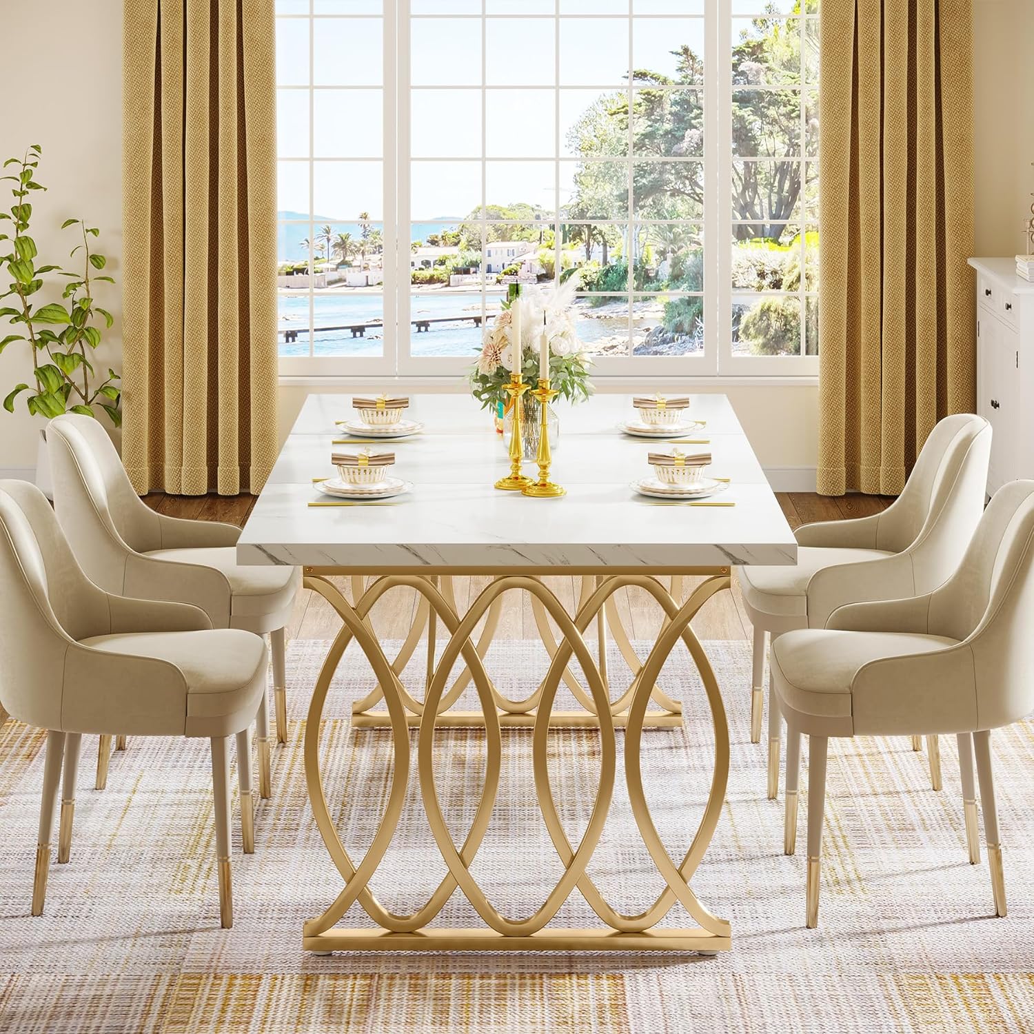 Detalle 2 de Tribesigns Dining Table 63-Inch