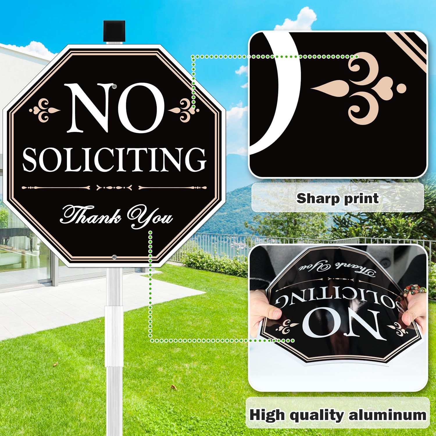 Detalle de Multiwins No Soliciting Yard Sign, Aluminum