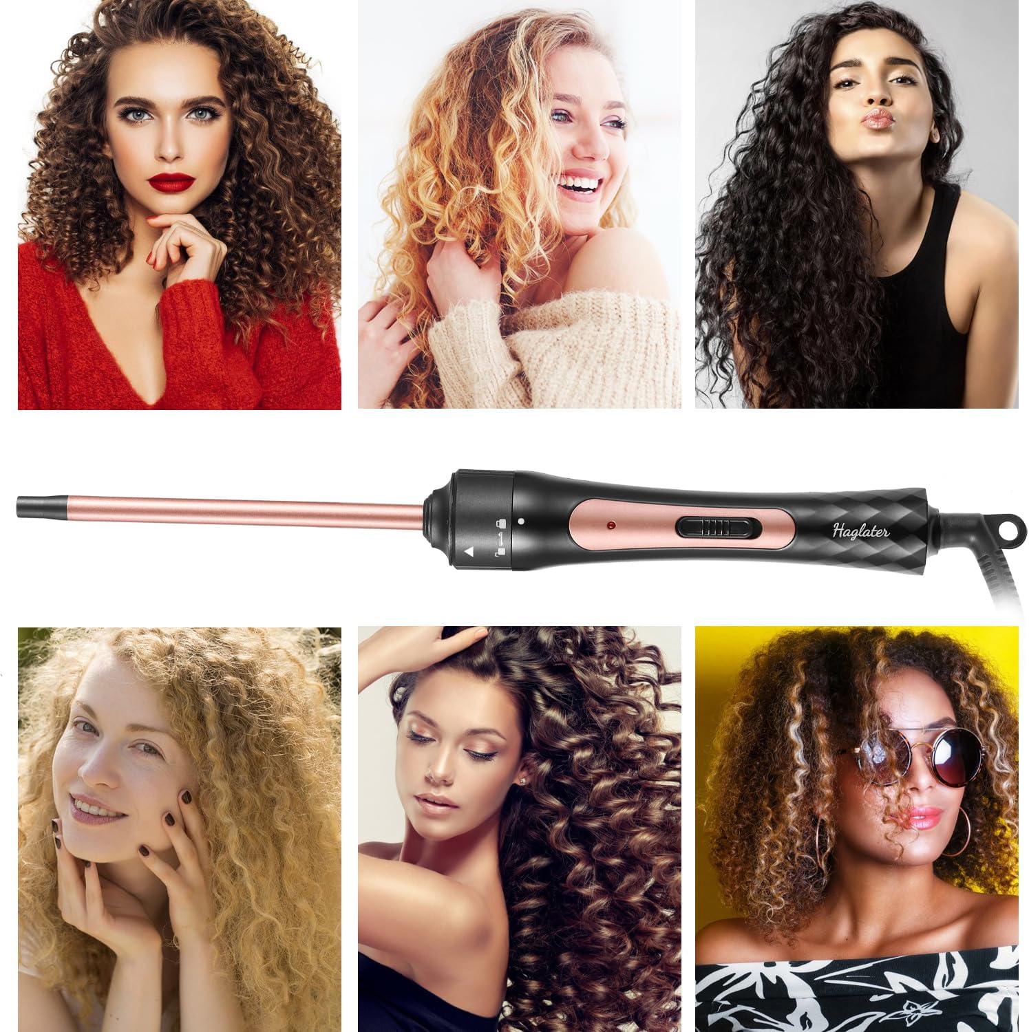 Thumbnail 5 de Lockenstab Kleine Locken – Haglater Mini Lockenstäbe 9 mm mit 2 Temperaturen (180/210 °C)