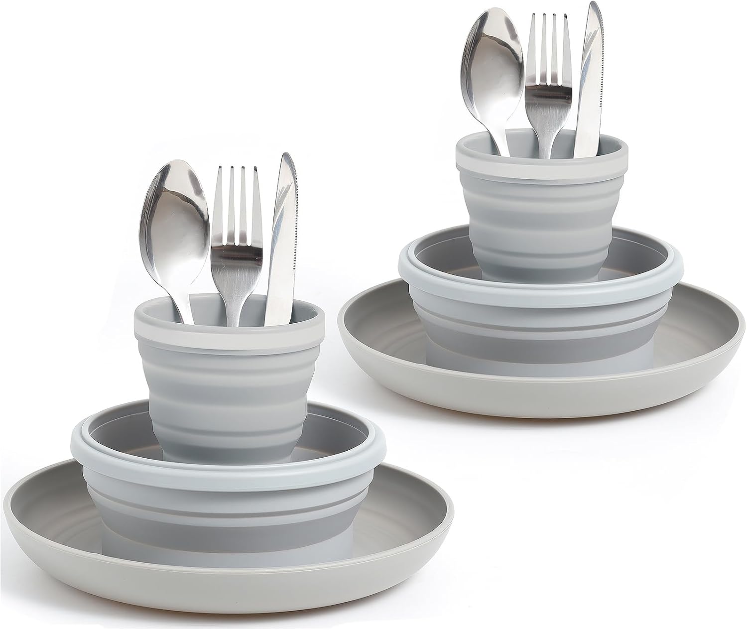 Thumbnail 6 de Lafuntar Camping Plate Bowl Cup Cutlery Set 4‑in‑1