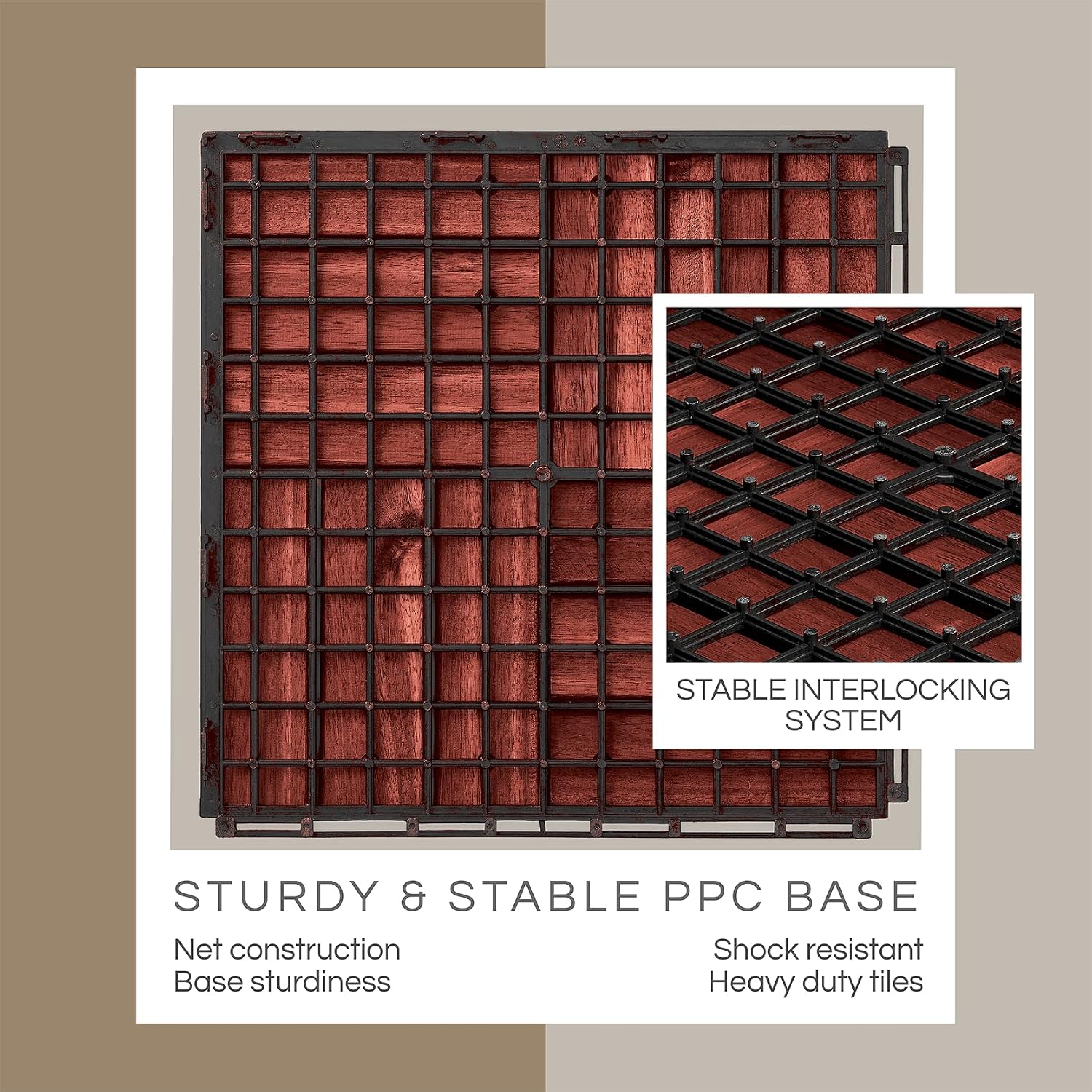 Detalle 2 de THYOI Interlocking Deck Tiles Acacia Wood