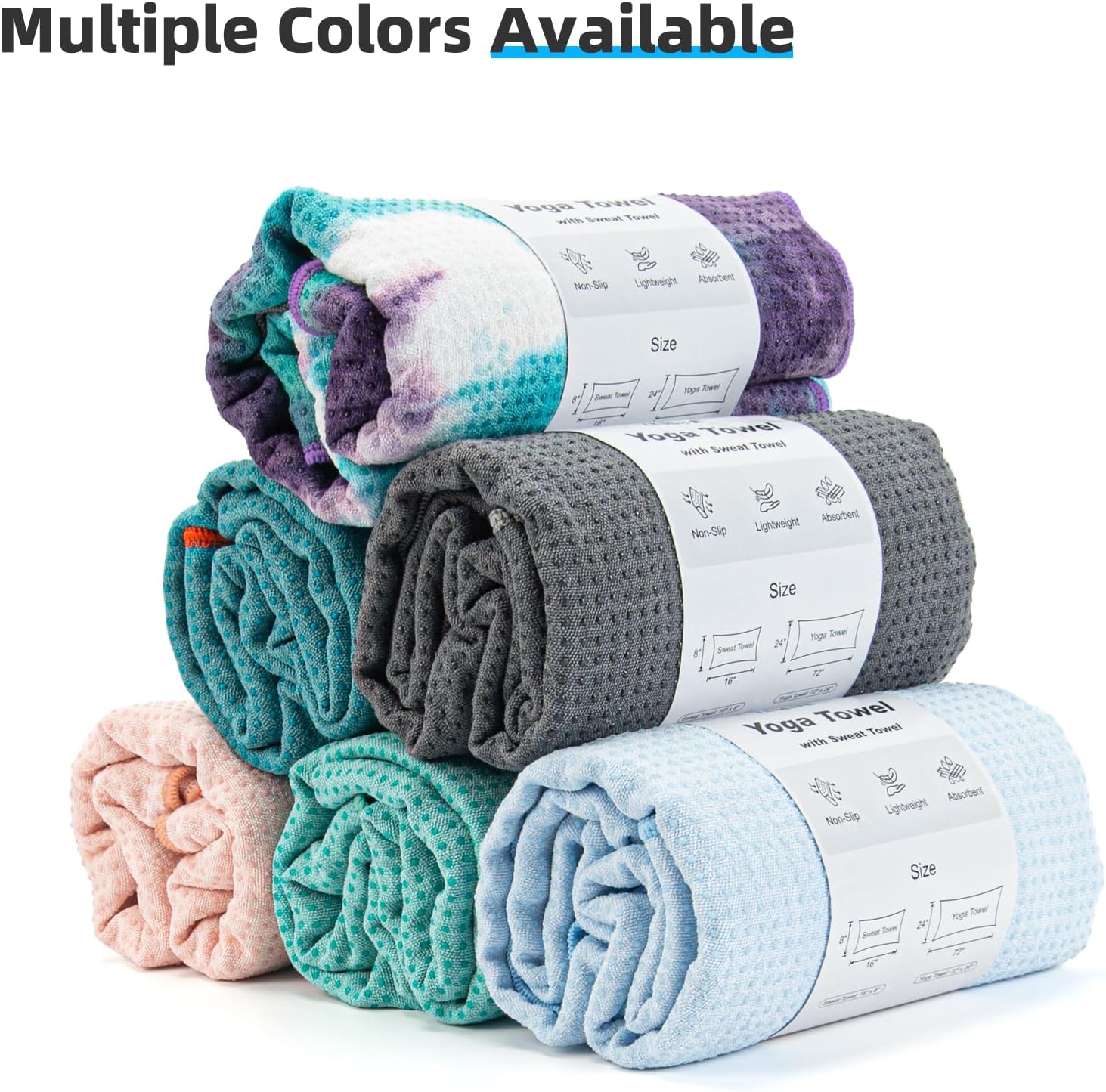Thumbnail 5 de YESLIFE Non-Slip Hot Yoga Towel 72" x 24"