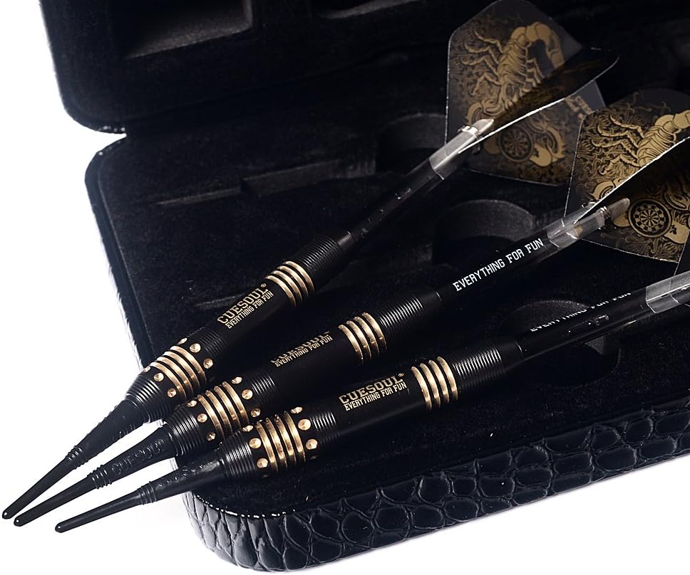 Detalle de CUESOUL Black Scorpion Deluxe Freccette con punta morbida da 16 g e custodia premium