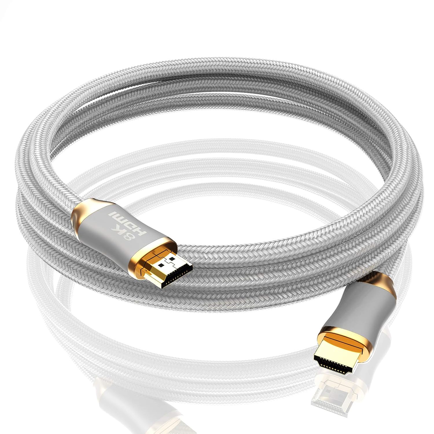 Thumbnail 6 de BHW 8K HDMI 2.1 Kabel (10K), Ultra High Speed, 8K 60 Hz / 4K 120 Hz, HDCP, Dolby Vision, VRR & eARC, 2 m (weiß)
