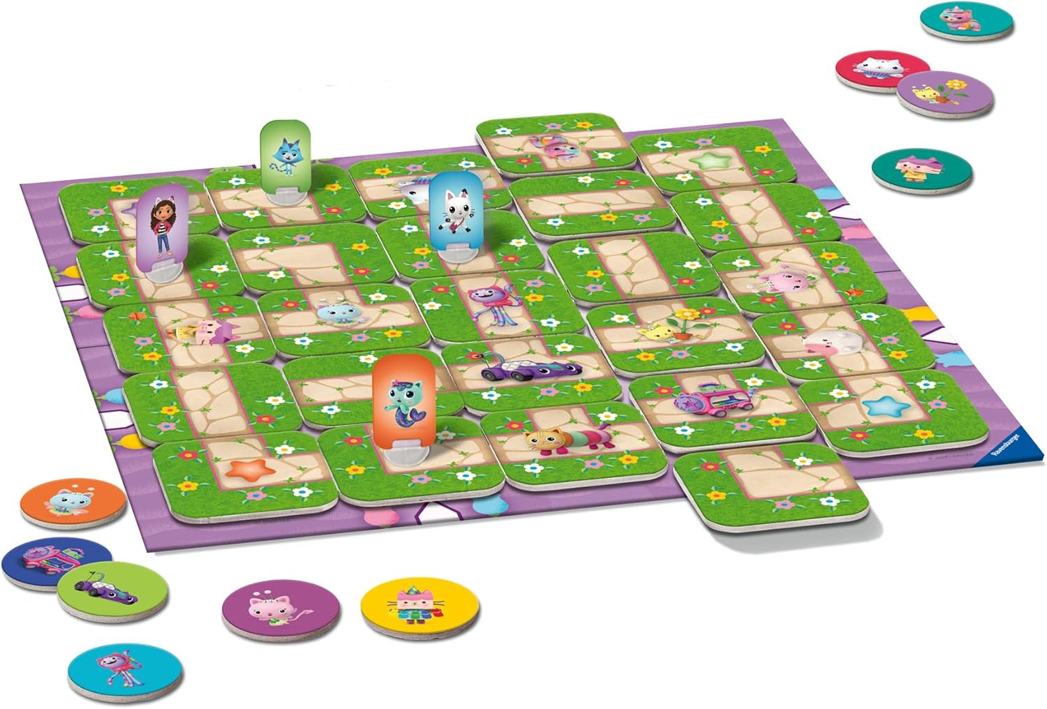 Detalle de Ravensburger Gabby's Dollhouse Labyrinthe Junior – Labyrinthe Moving pour enfants dès 4 ans, édition Rose 2024