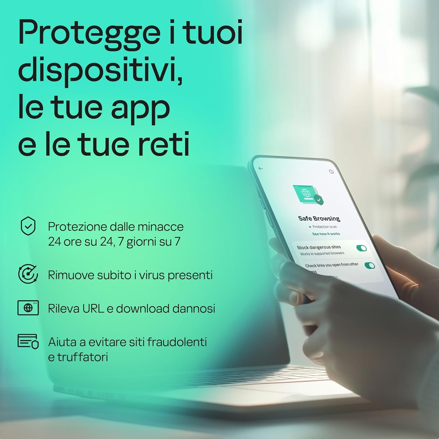 Detalle de Kaspersky Standard Anti-Virus 2026 – 1 dispositivo, 1 anno | Sicurezza avanzata e protezione bancaria