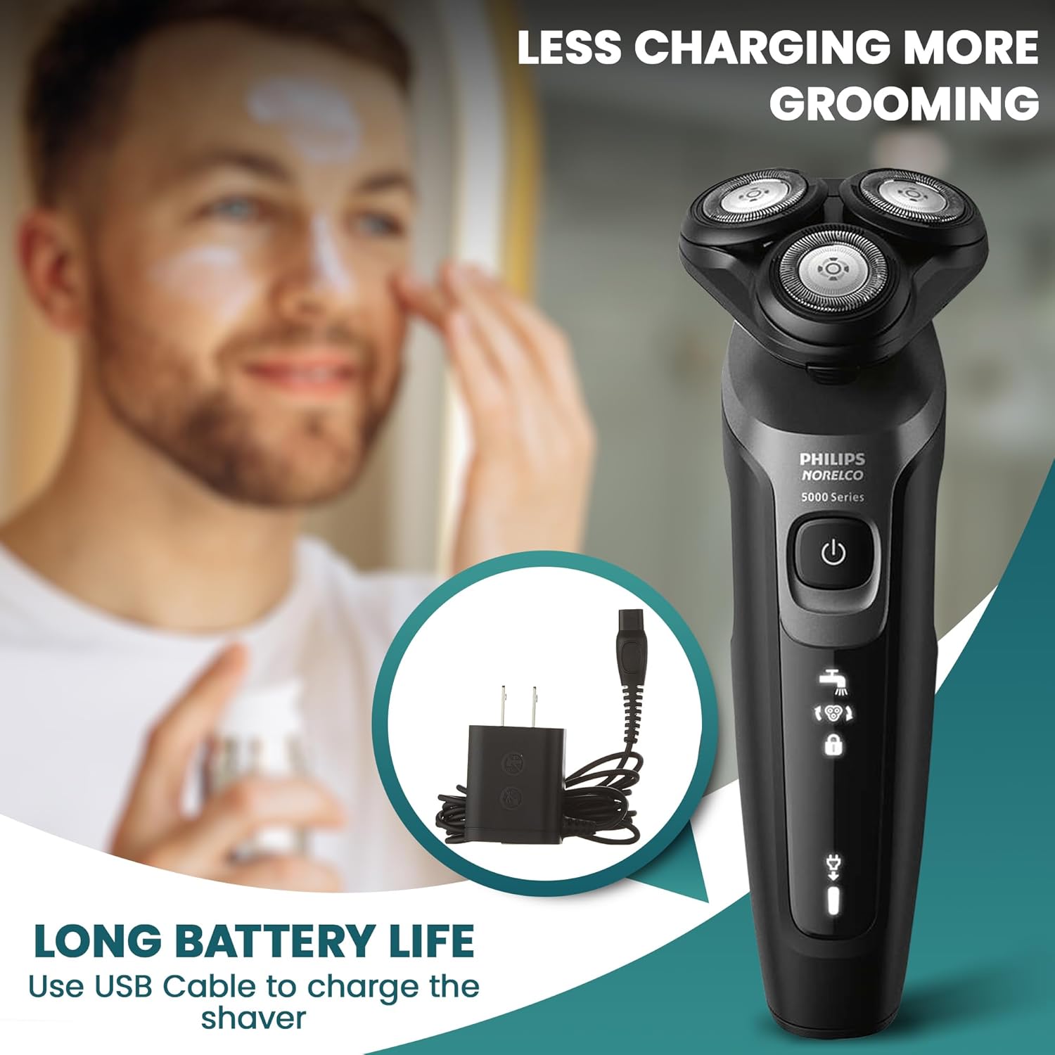 Thumbnail 6 de Philips AquaTouch S5966 Electric Shaver with 5D Flex Head and Precision Trimmer