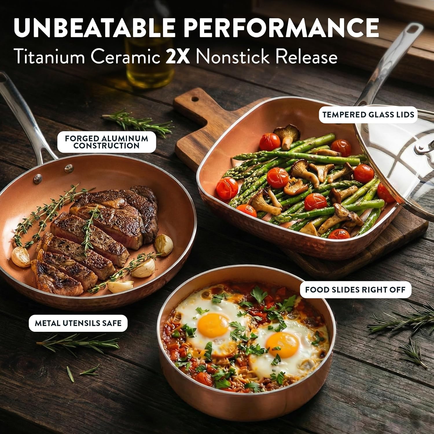 Detalle de Gotham Steel Hammered 20 Pc Ceramic Cookware Set