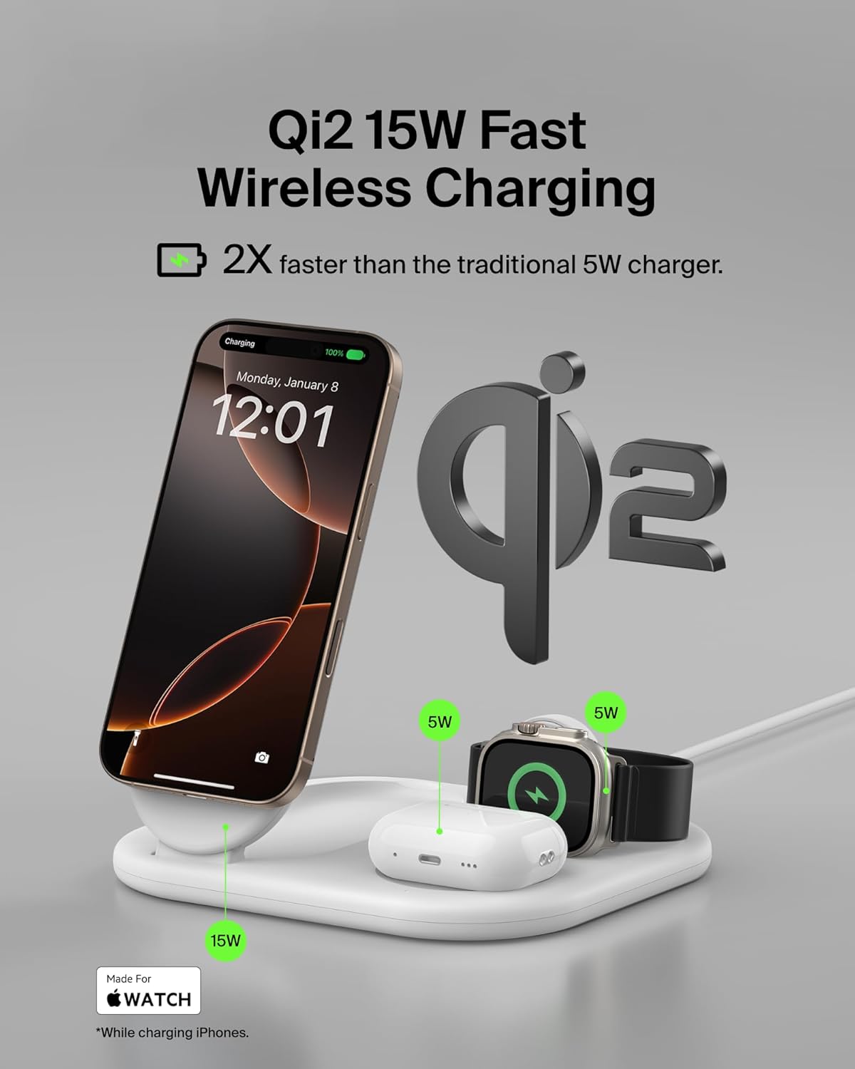 Detalle 2 de Belkin 3-in-1 MagSafe Charger