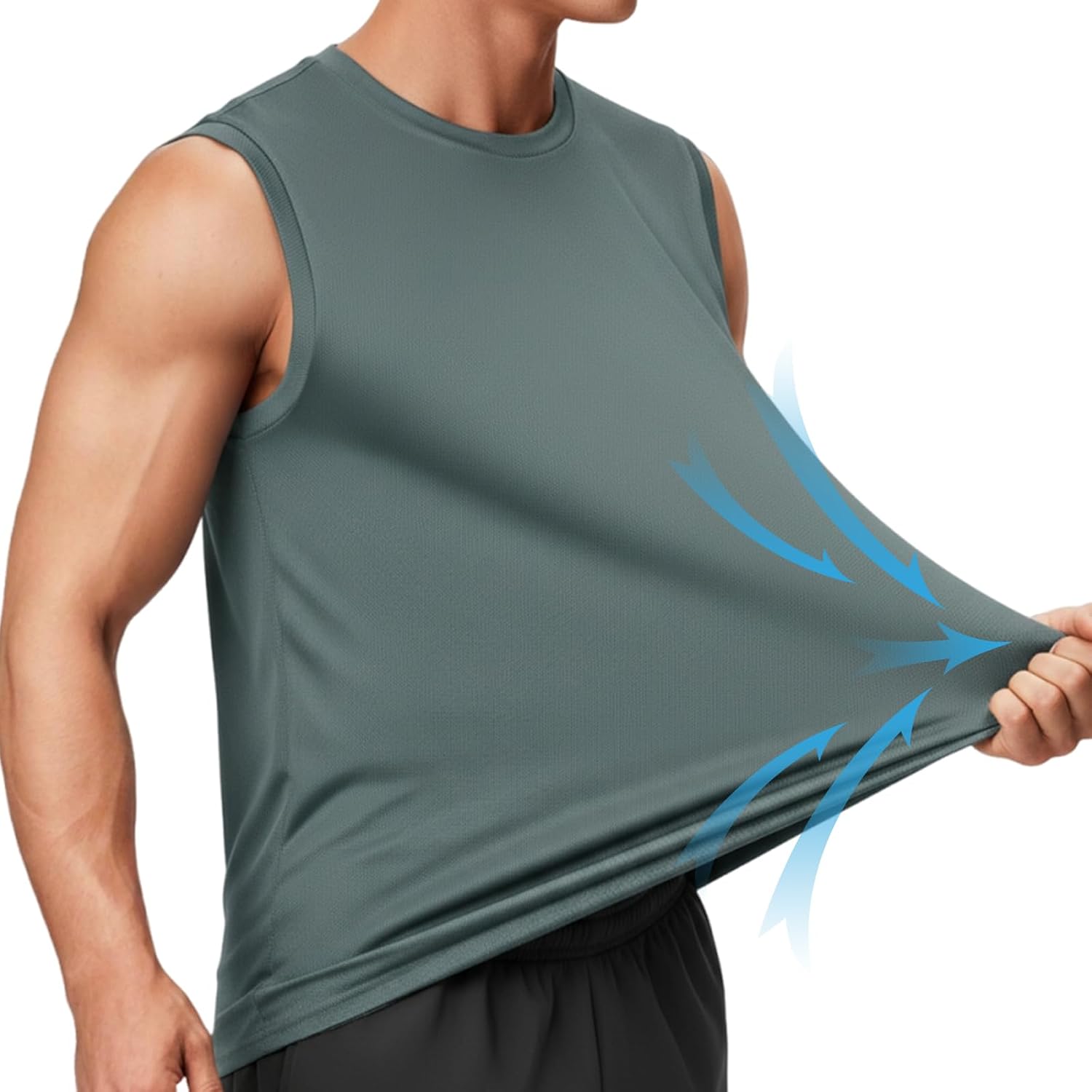 Detalle de Wayleb Canotta Uomo Traspirante Senza Maniche: Comfort, Versatilità e Performance per Allenamento e Outdoor