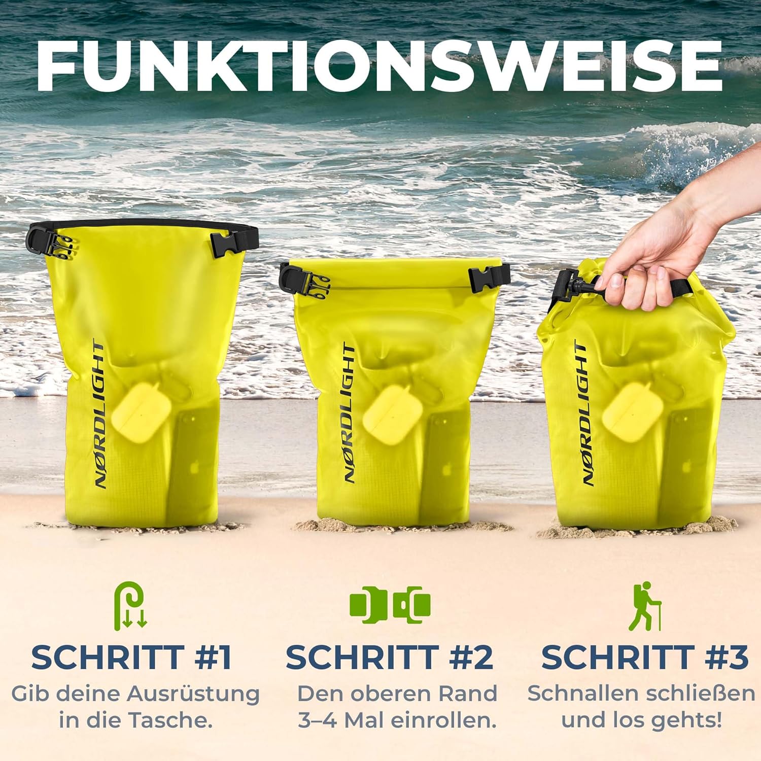 Thumbnail 6 de Nordlight Dry Bag wasserdichte Tasche mit Roll-Top und Schultergurt (2–30 Liter)