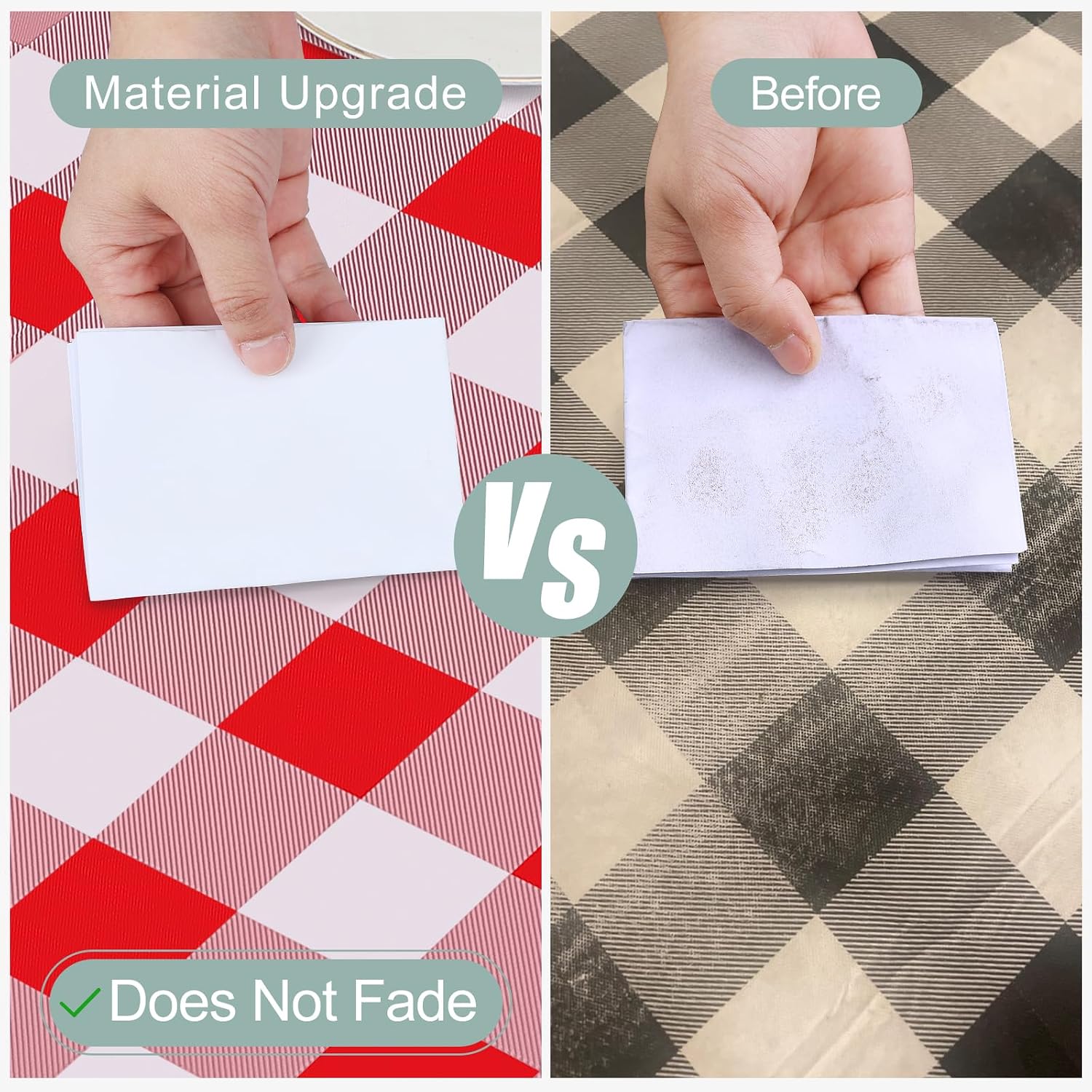 Thumbnail 2 de misaya Rectangle Waterproof Vinyl Table Cloth (60" x 120") with Buffalo Flannel Backing
