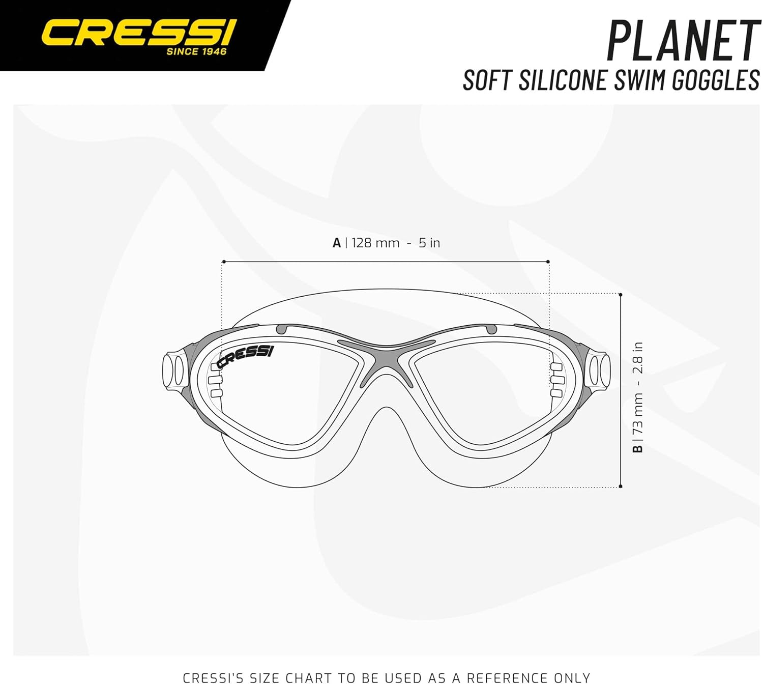 Detalle de Cressi Planet Goggles: Occhialini Premium per Nuoto – comfortevoli, periferici e versatili