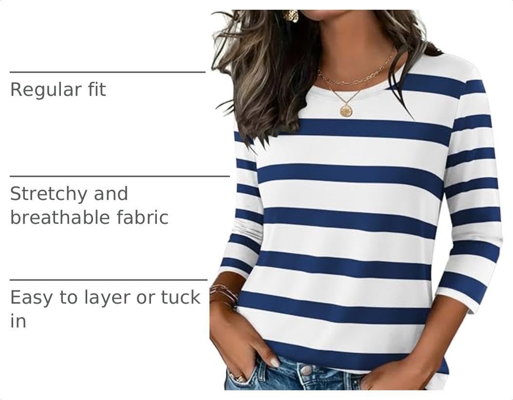 Detalle 2 de Zeagoo Women's 3/4-Sleeve Tunic Top in Polyester