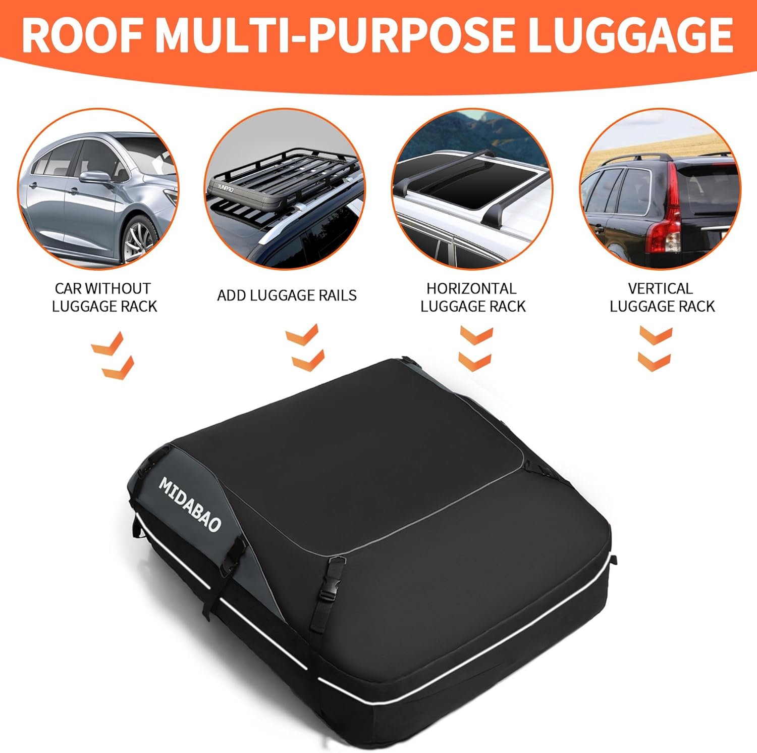 Thumbnail 2 de MIDABAO 20 Cubic Waterproof Car Roof Top Carrier: 20 cu ft The Ultimate Soft Roof Bag