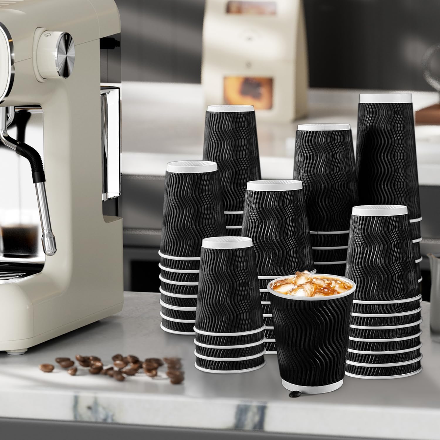 Thumbnail 5 de Lamosi 12 oz Disposable Coffee Cups 120 Pack