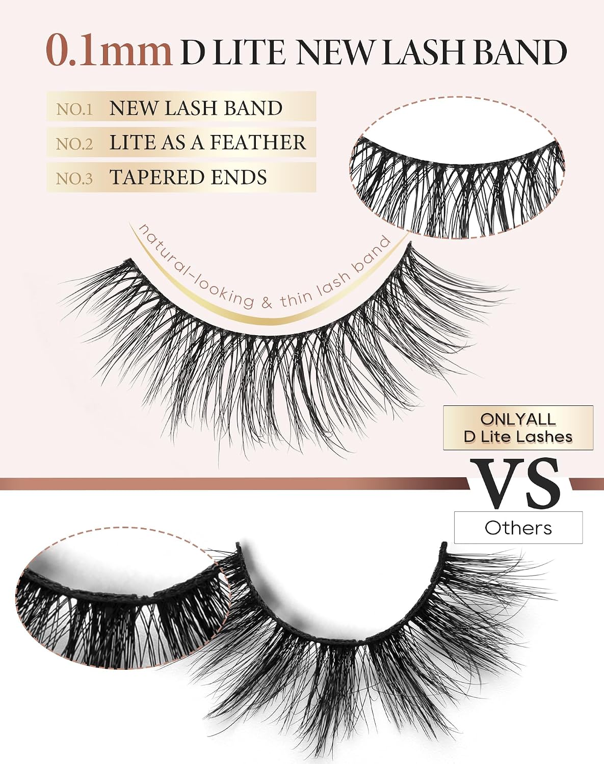 Thumbnail 3 de Onlyall Natürliche Wimpern Wispy Strip Lashes DK-06 – Natürliches Aussehen, 7 Paar