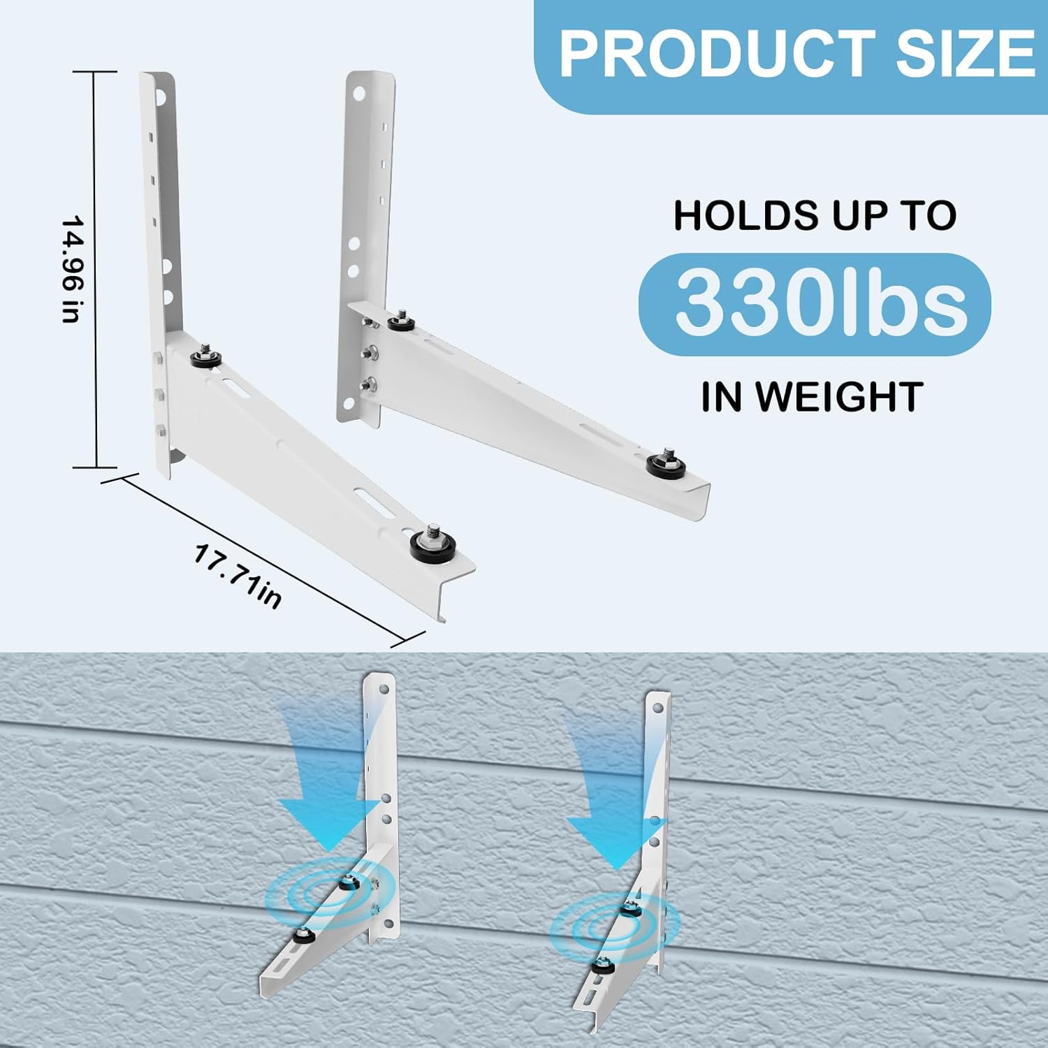 Detalle de Ogival Mini Split Bracket: Heavy-Duty Wall Mount for 9,000–18,000 BTU AC Units