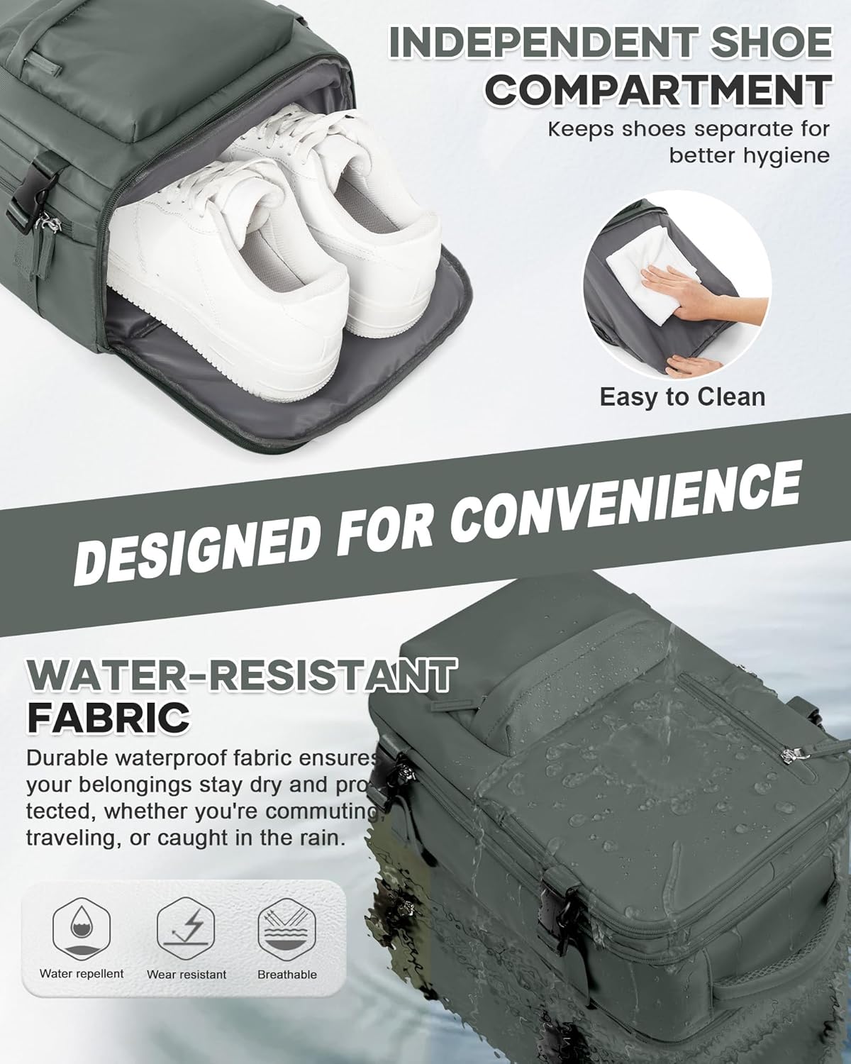 Thumbnail 3 de WONHOX Large Travel Backpack: Carry-On Laptop & Work Backpack for Men and Women