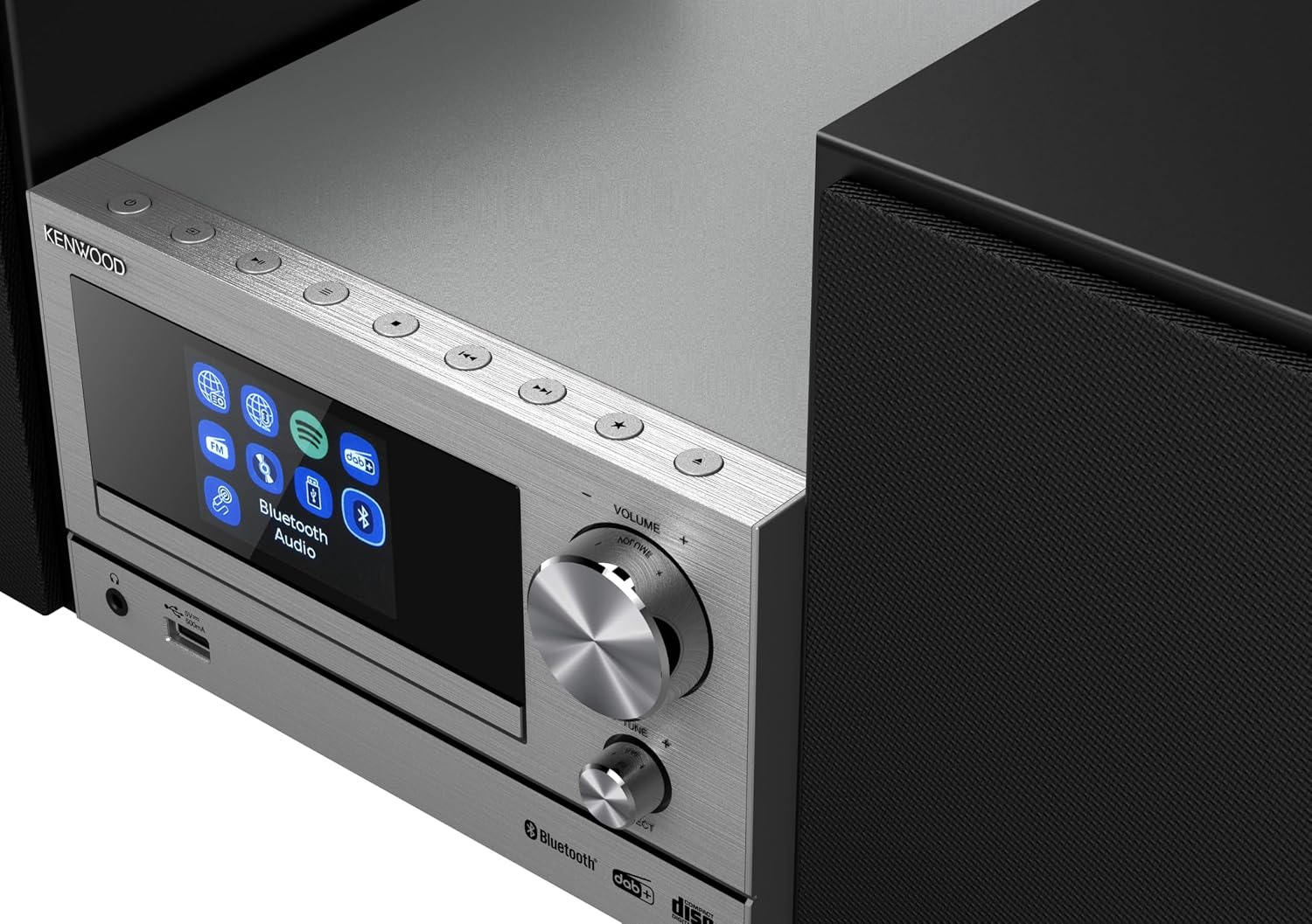 Detalle de KENWOOD M-7000S-S: Kompaktes Smart Micro Hi-Fi System mit DAB+, Internet-Radio, CD/USB und Audiostreaming