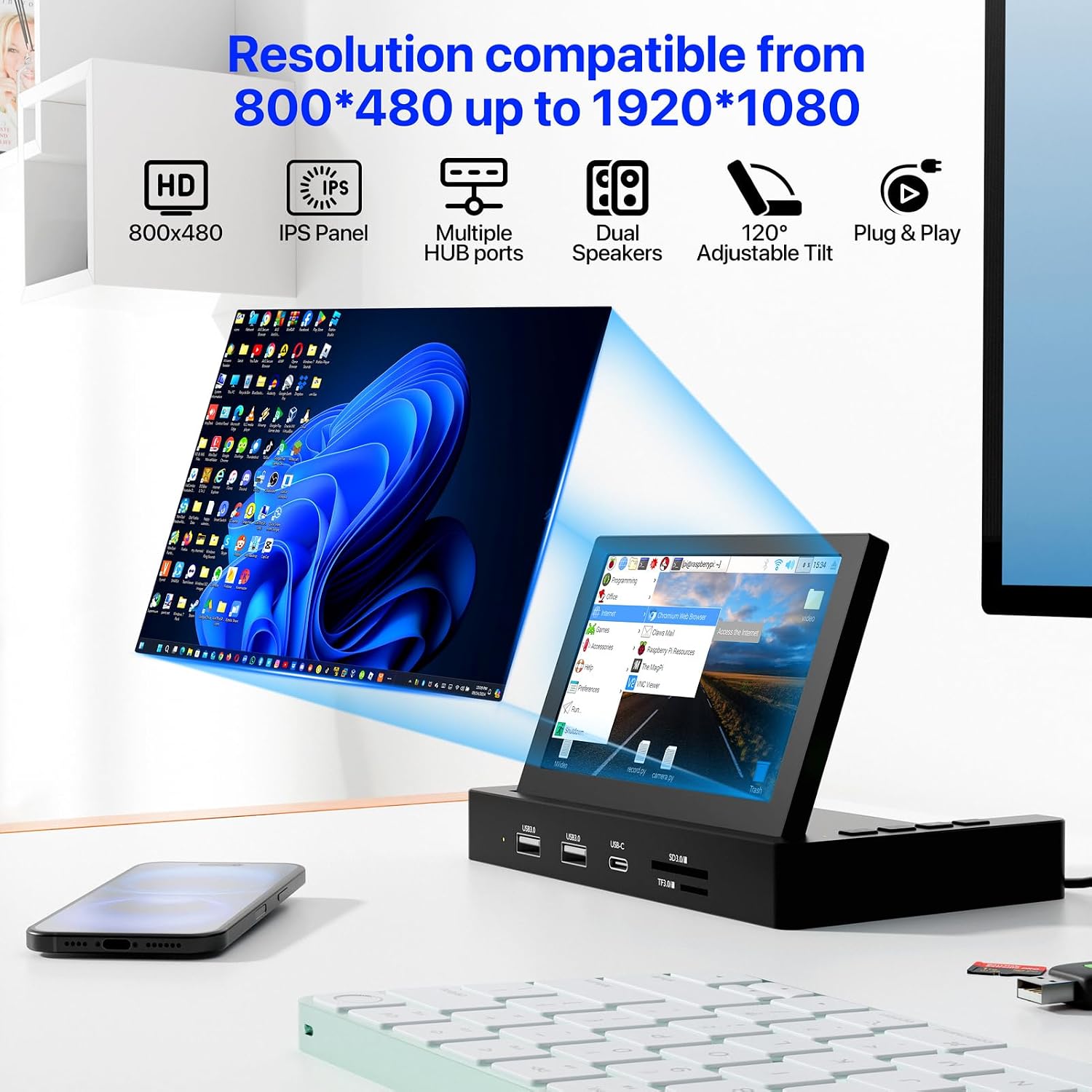 Thumbnail 6 de ROADOM 7" Touch Screen Monitor 1024×600