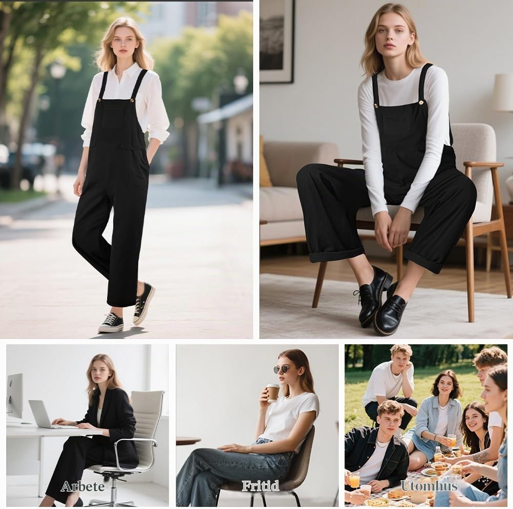 Thumbnail 6 de BSBUY sommarjumpsuit i snickarbyxmodell med justerbara axelband och lösa ben
