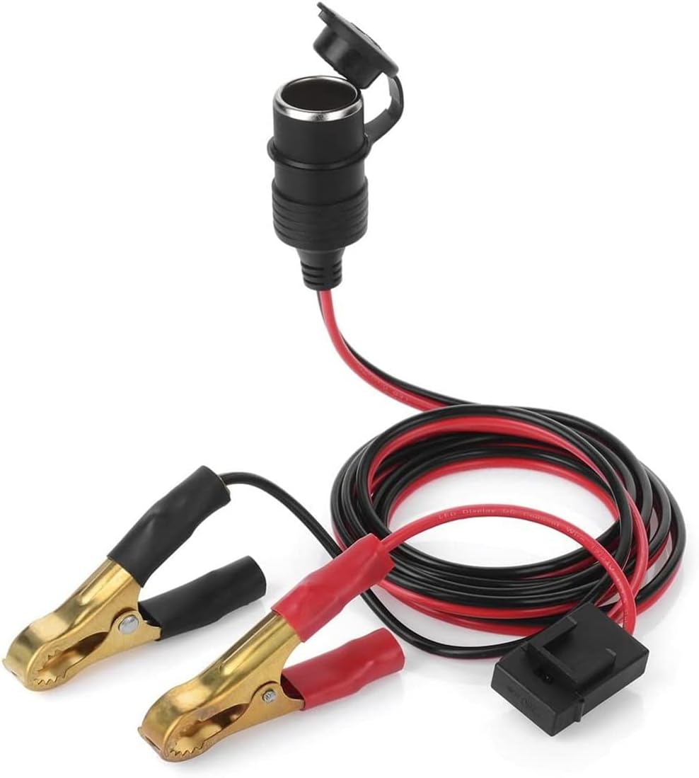 Detalle de 2M 12V Car Cigarette Lighter Extension Cable with 25A Fuse and Copper Crocodile Clips