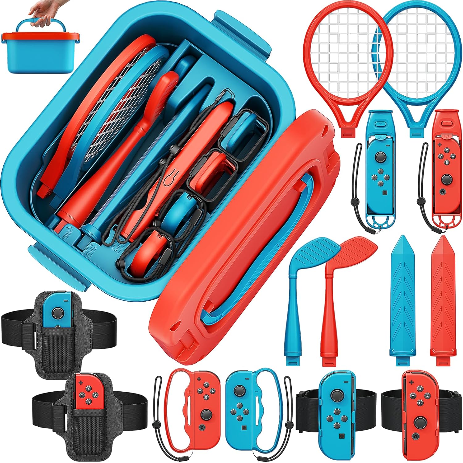 Detalle de Deruitu 15-in-1 Switch Sports accessories bundle for Switch OLED