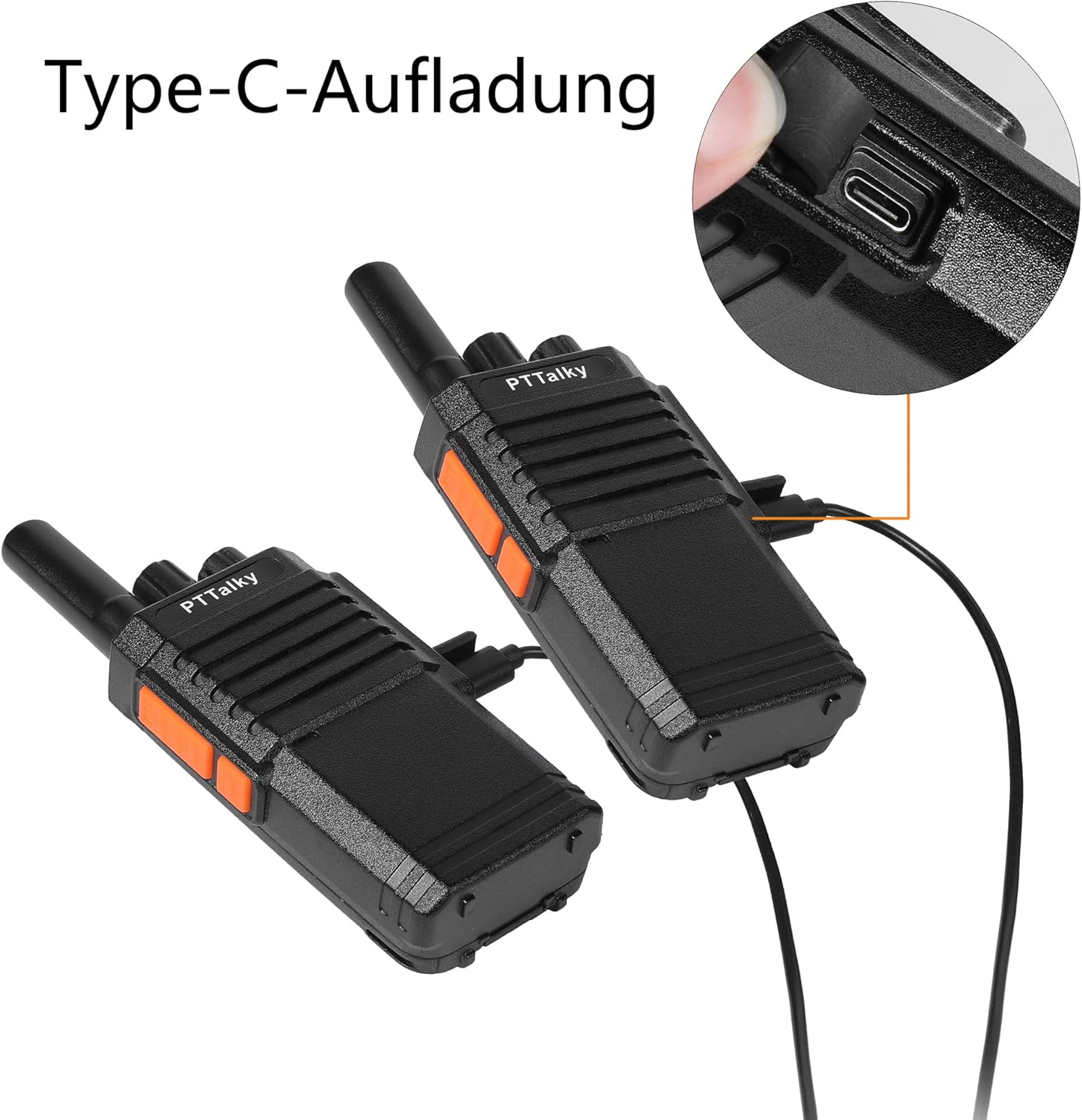 Thumbnail 4 de PTTalky PR2 4er-Set PMR446 Funkgeräte (PMR446, 16 Kanäle, VOX, USB-C) für Gebäude & Handel
