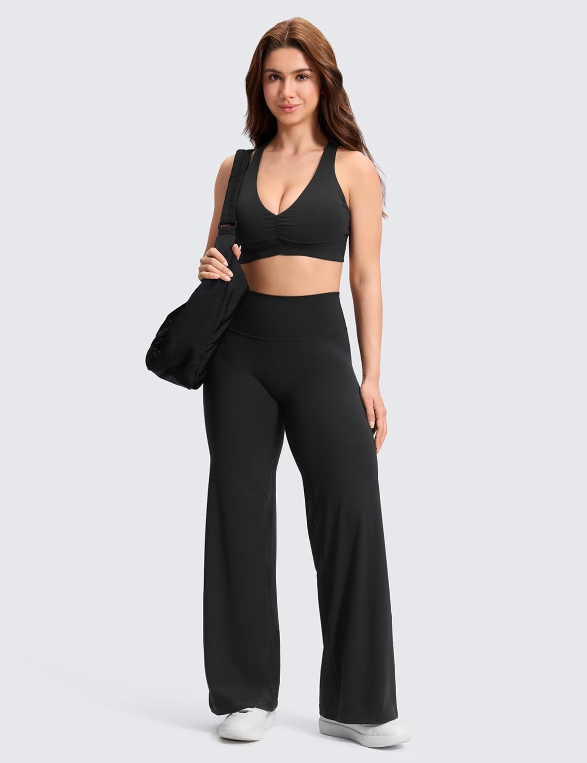 Detalle 2 de CRZ YOGA Softretch Women's No Front Seam Wide Leg Yoga Trousers