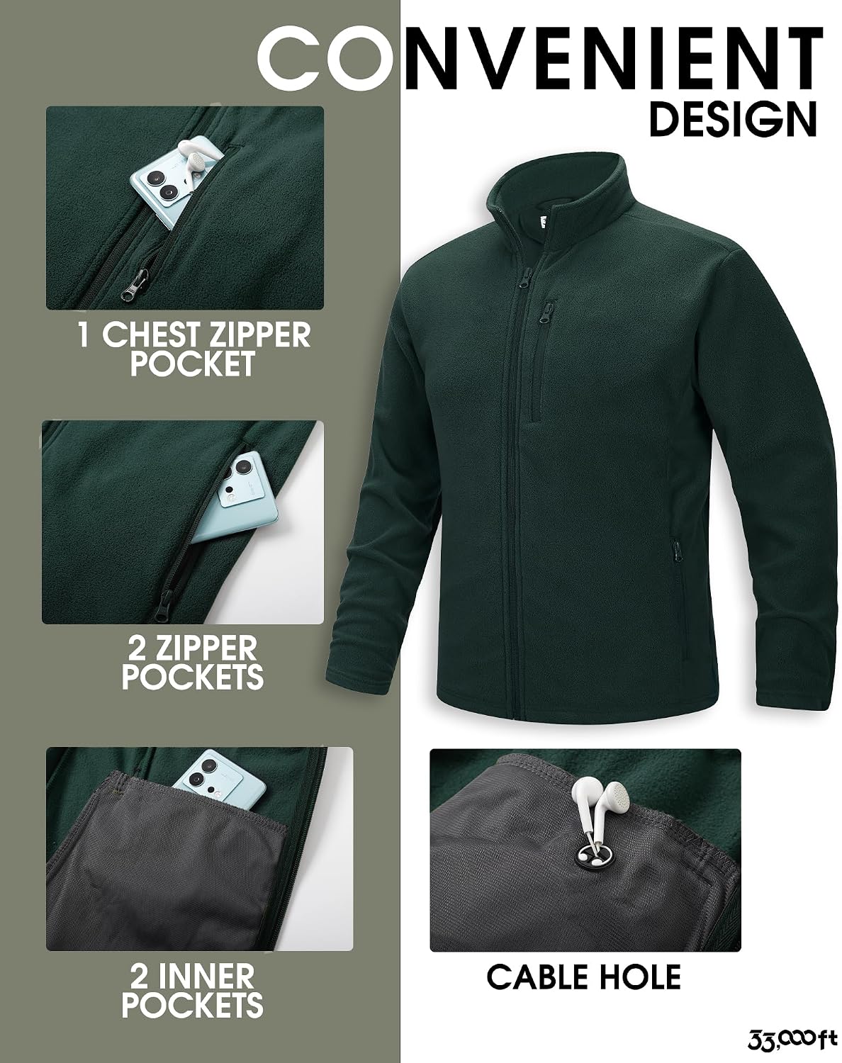 Thumbnail 3 de 33,000ft Men's Fleece Jacket