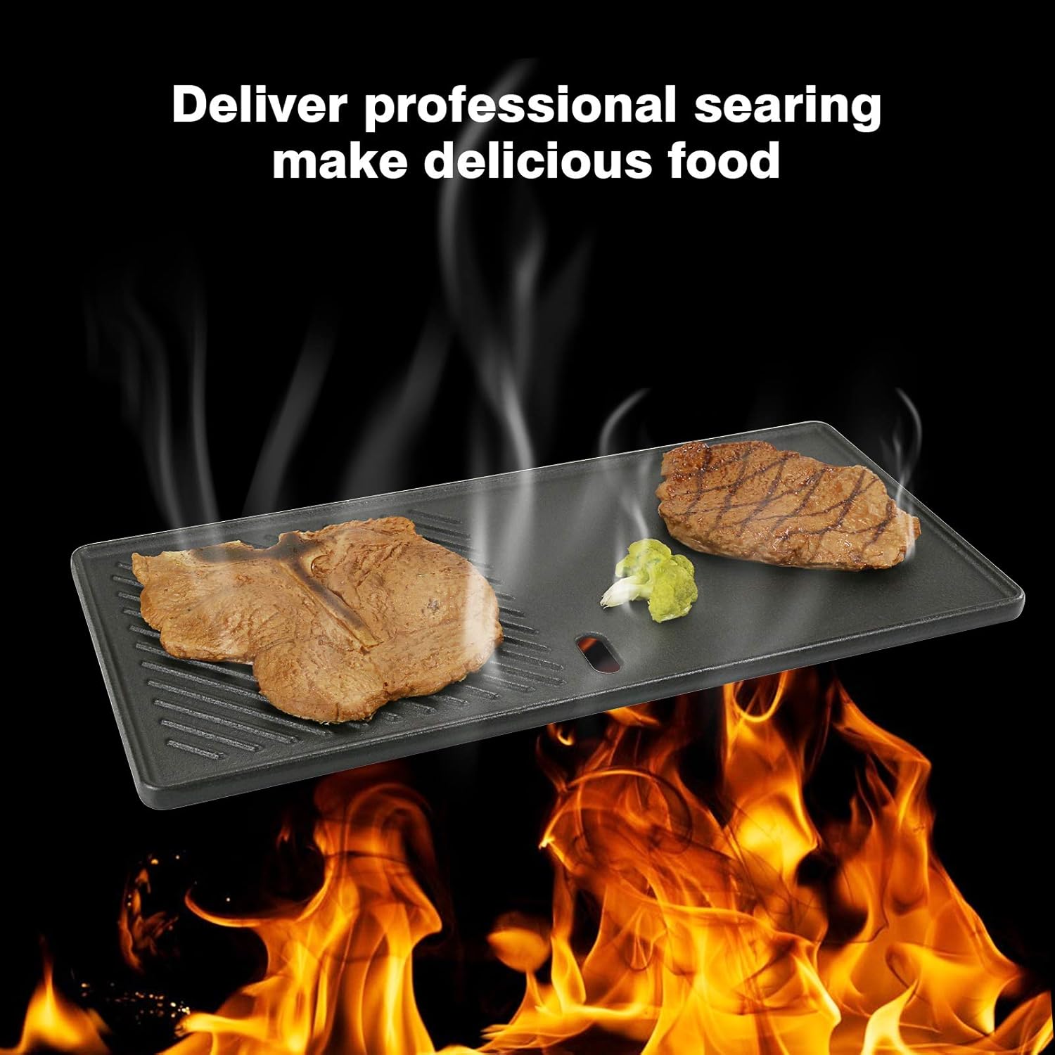 Thumbnail 6 de GFTIME Gusseisen Grillrost & Grillplatte 43 x 72,5 cm für Gasgrill-Zubehör (u. a. Charbroil Advantage 225s, Enders…)