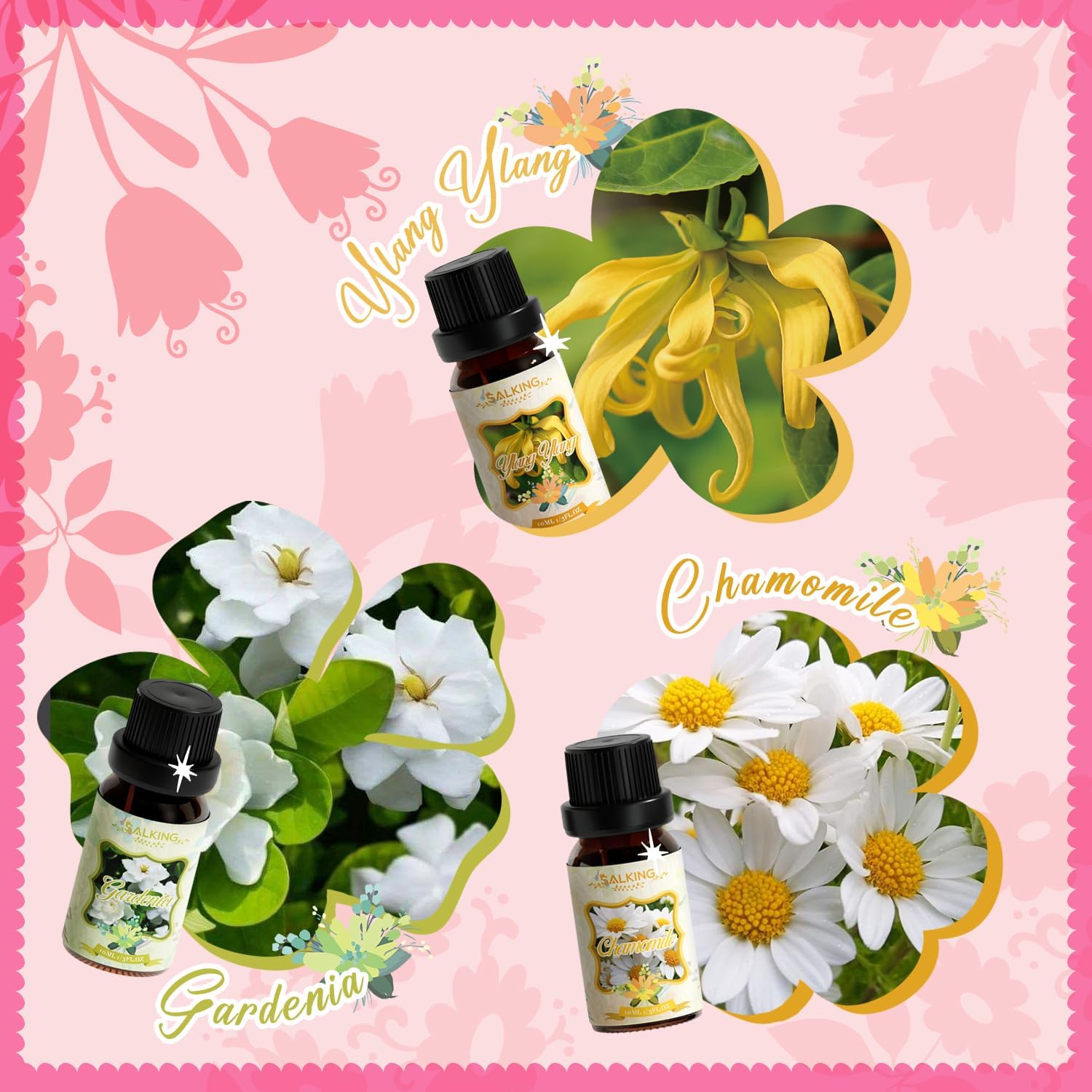 Thumbnail 3 de SALKING Floral Essential Oils Gift Set (Lavender, Rose, Cherry Blossom, Ylang Ylang, Gardenia, Chamomile)