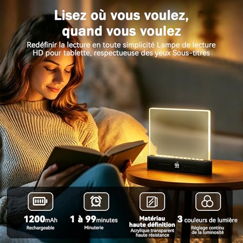 Detalle de CMINGKEJI Lampe de Livre Plate – Panneau LED pour lecture et étude