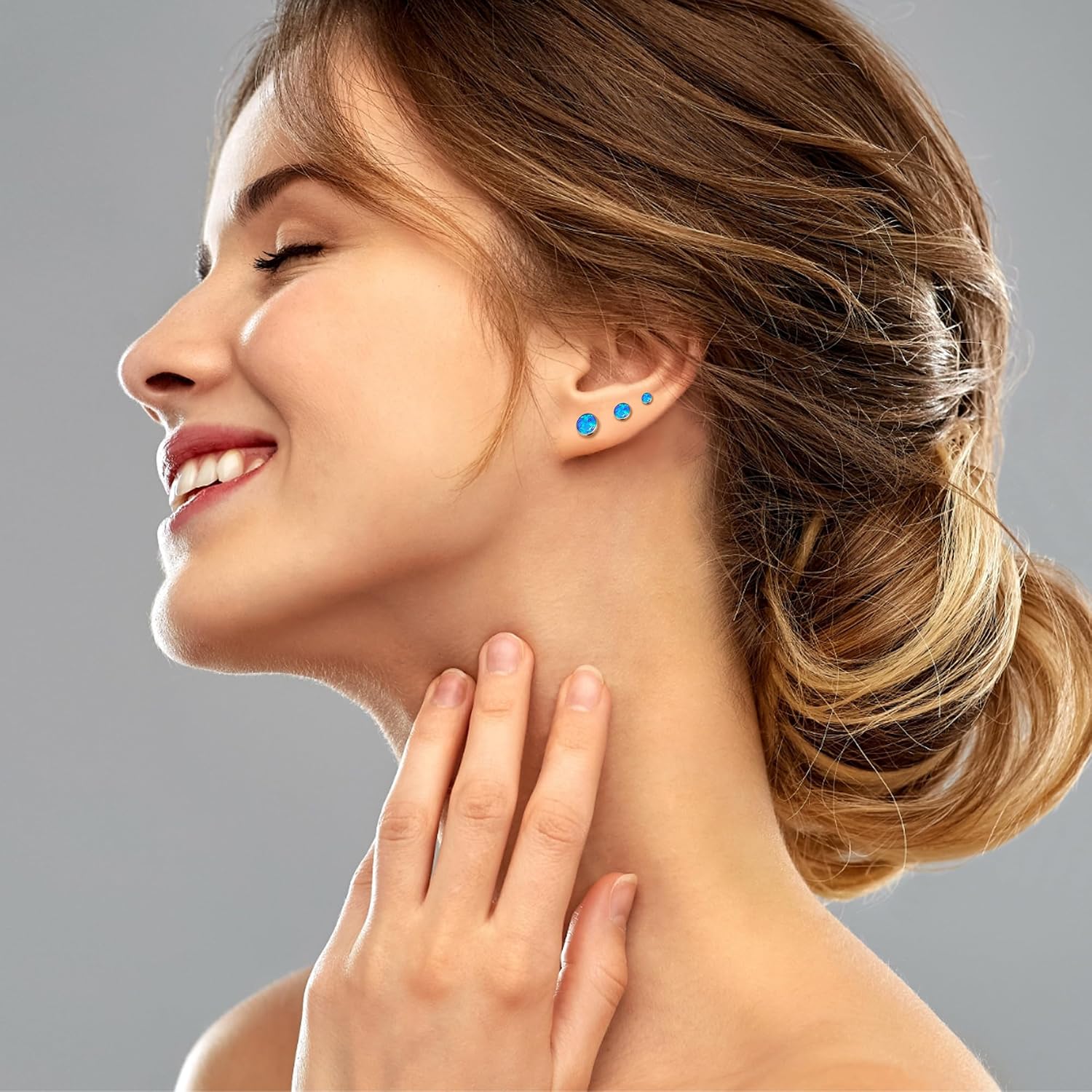 Thumbnail 4 de Titan Ohrringe G23 Ohrstecker mit Schraubverschluss und Zirkonia (3–5 mm) – Hypoallergen