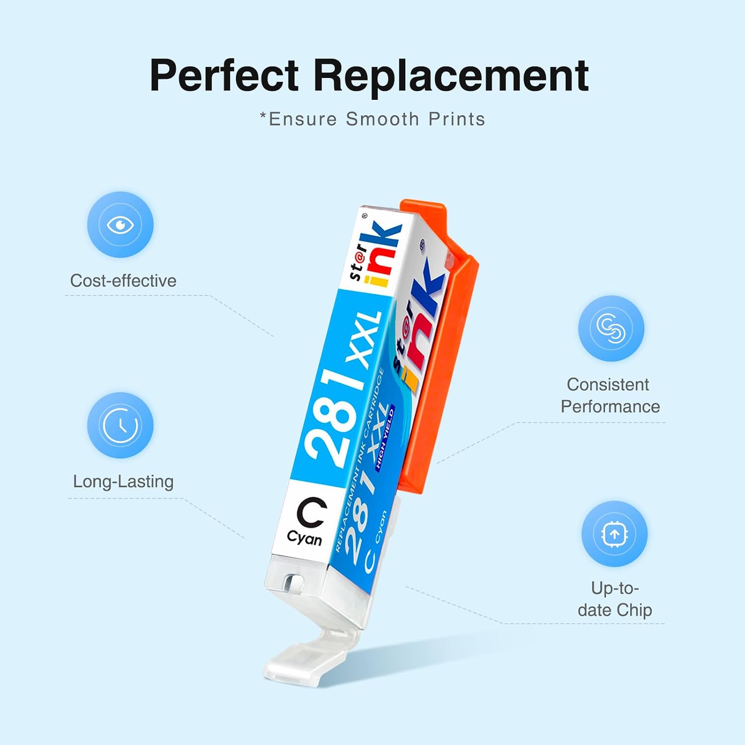 Detalle de st@r ink PGI-280XXL CLI-281XXL Ink Cartridge 5-Pack for Canon PIXMA