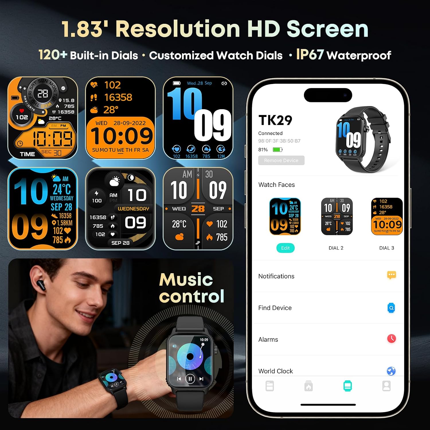 Detalle de Smartwatch with 1.83-inch HD display