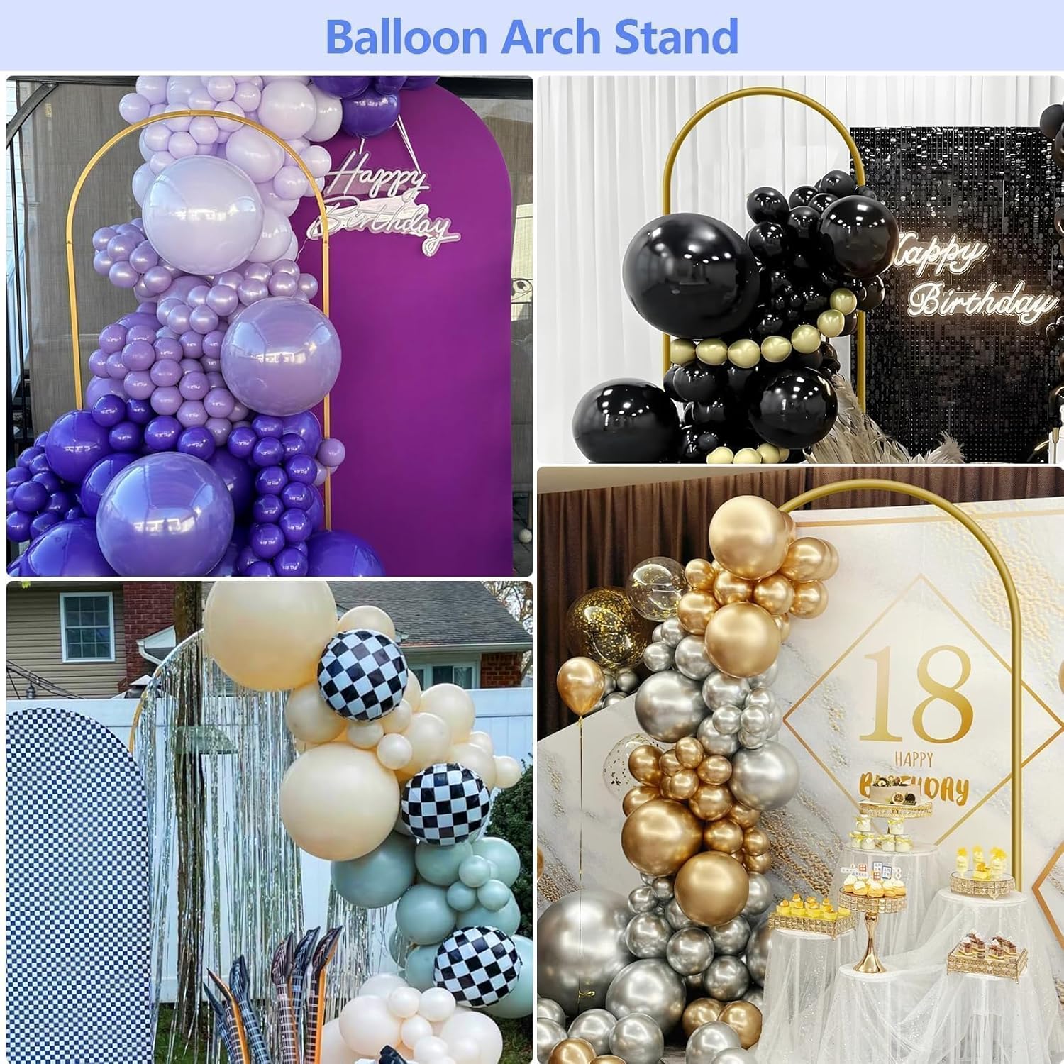 Thumbnail 6 de 6 ft Arch Backdrop Stand Gold