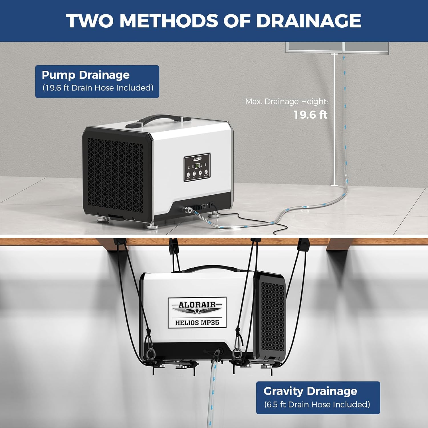 Detalle de ALORAIR Helios MP35 Dehumidifier with Pump, 70-Pint Capacity