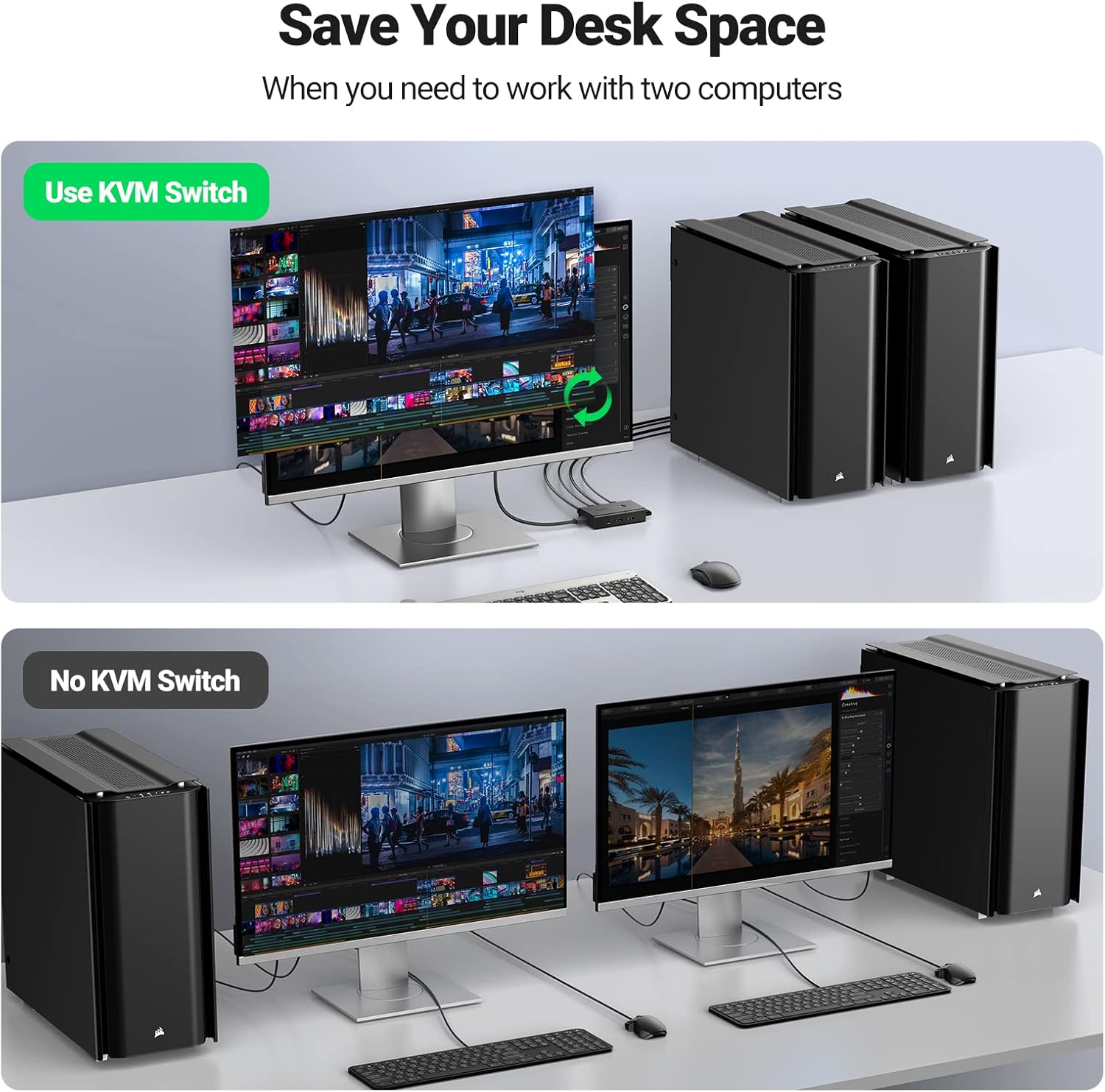 Thumbnail 3 de UGREEN KVM HDMI Switch 4K 60Hz 2in 1out