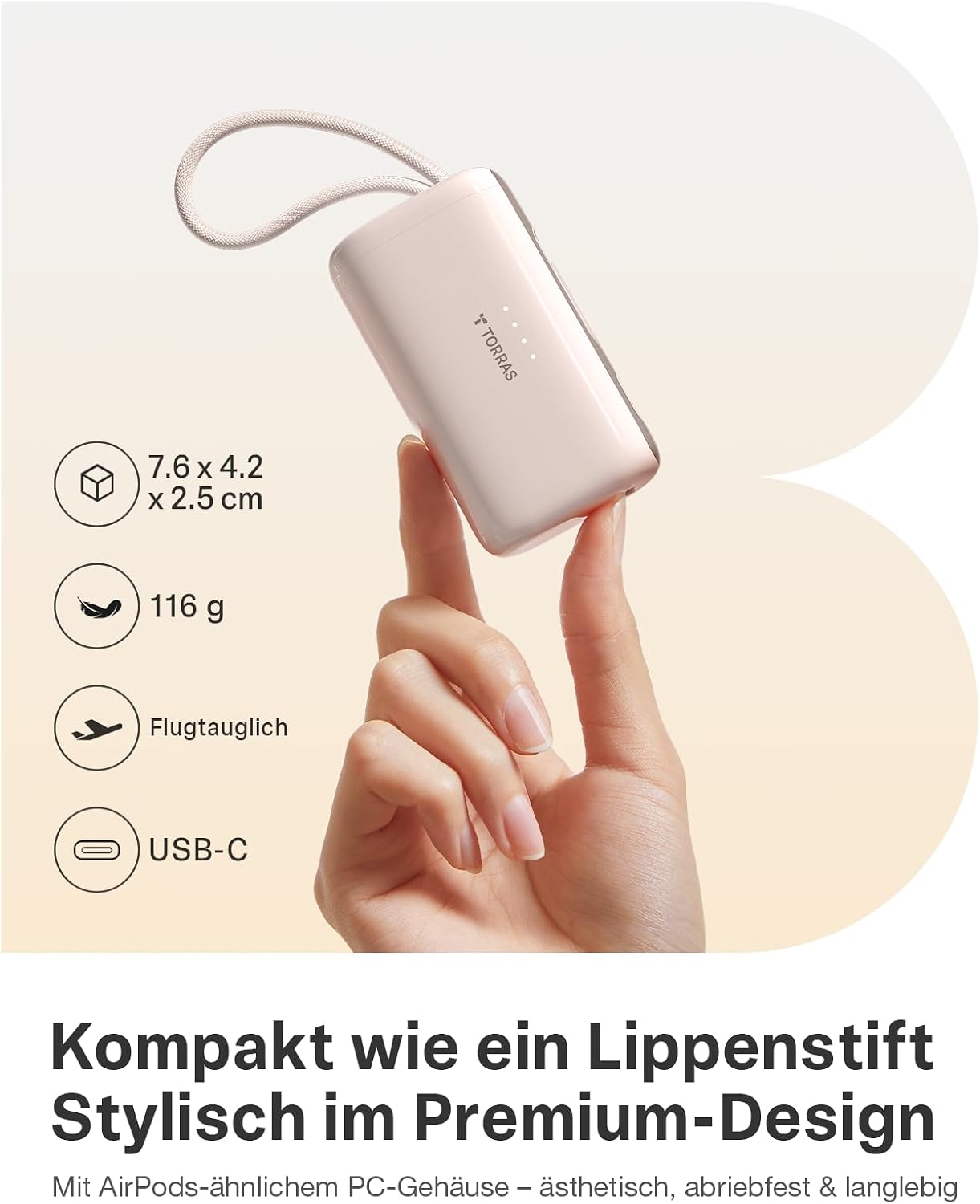 Detalle de TORRAS PogoMini Powerbank 5000 mAh 22,5 W