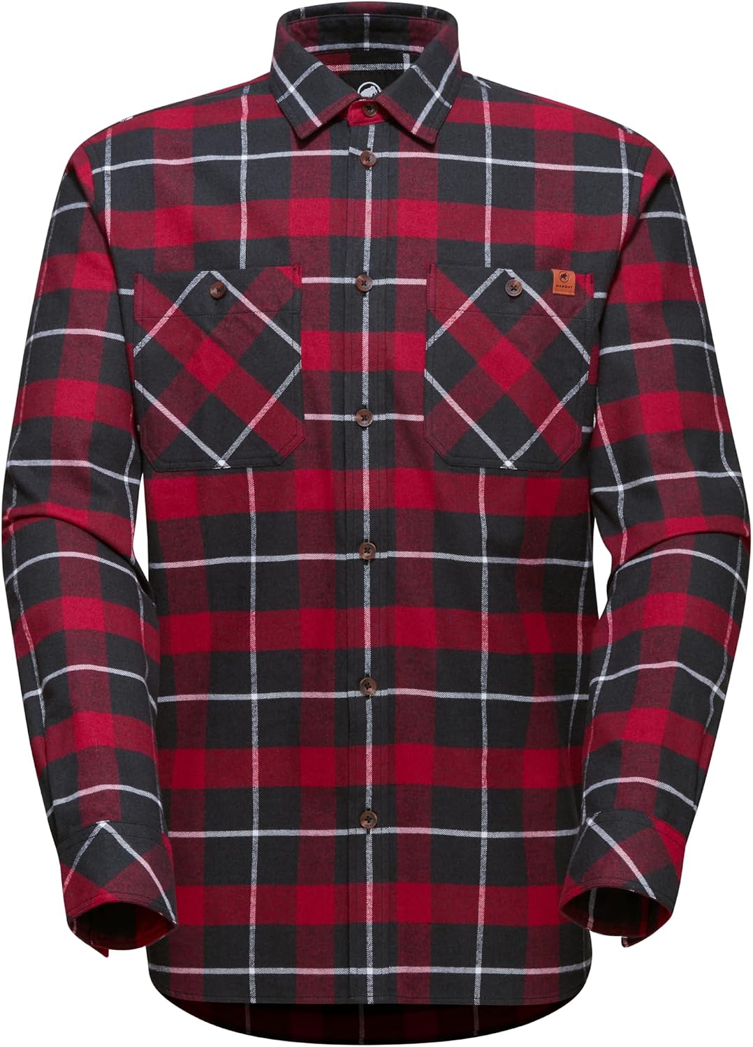 Detalle de Mammut Alvra Longsleeve Shirt Men: camicia in flanella a quadretti, asciugatura rapida